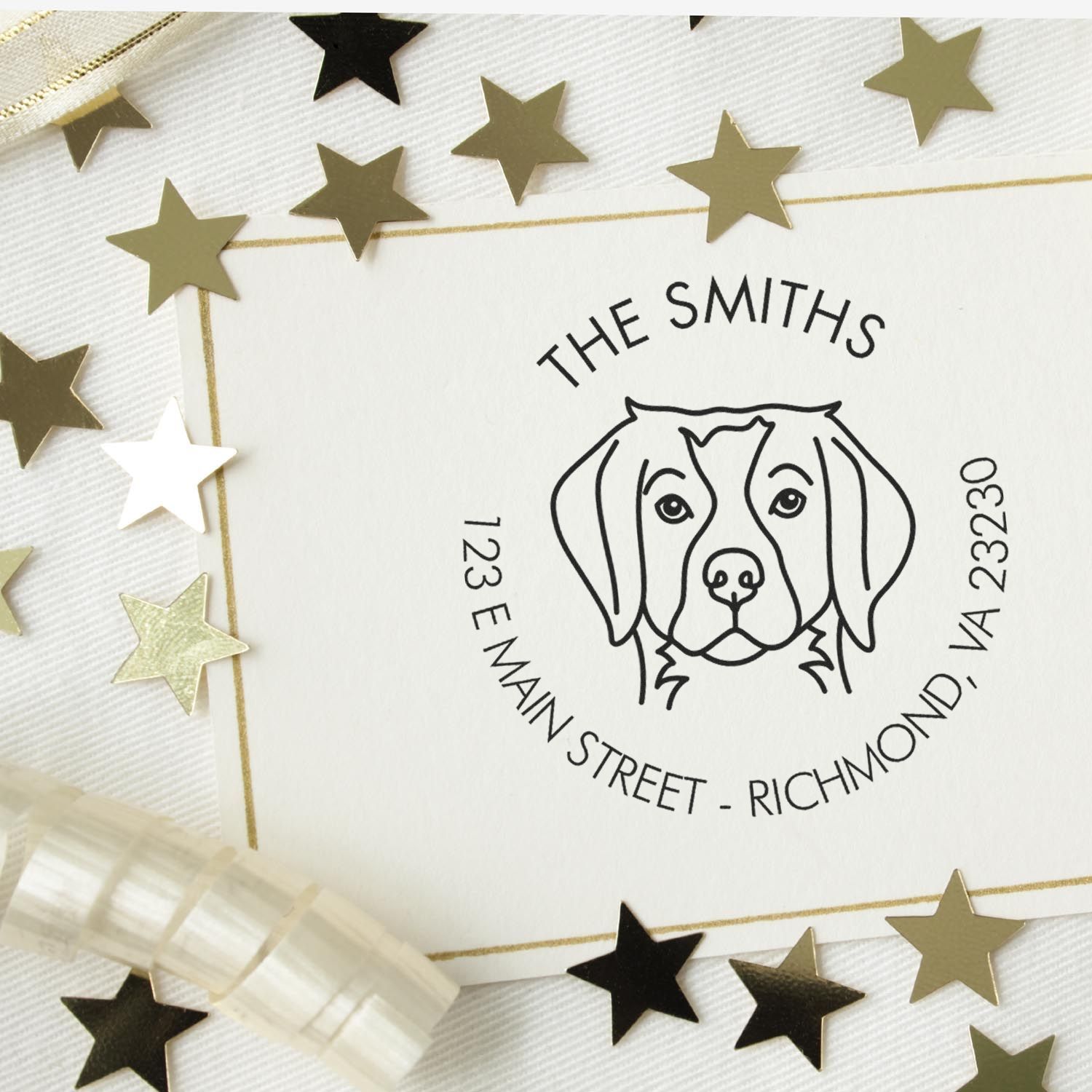 Self-Inking Brittany Spaniel Customized Easy-To-Use Address Stamp for Envelopes - Engineer Seal Stamps