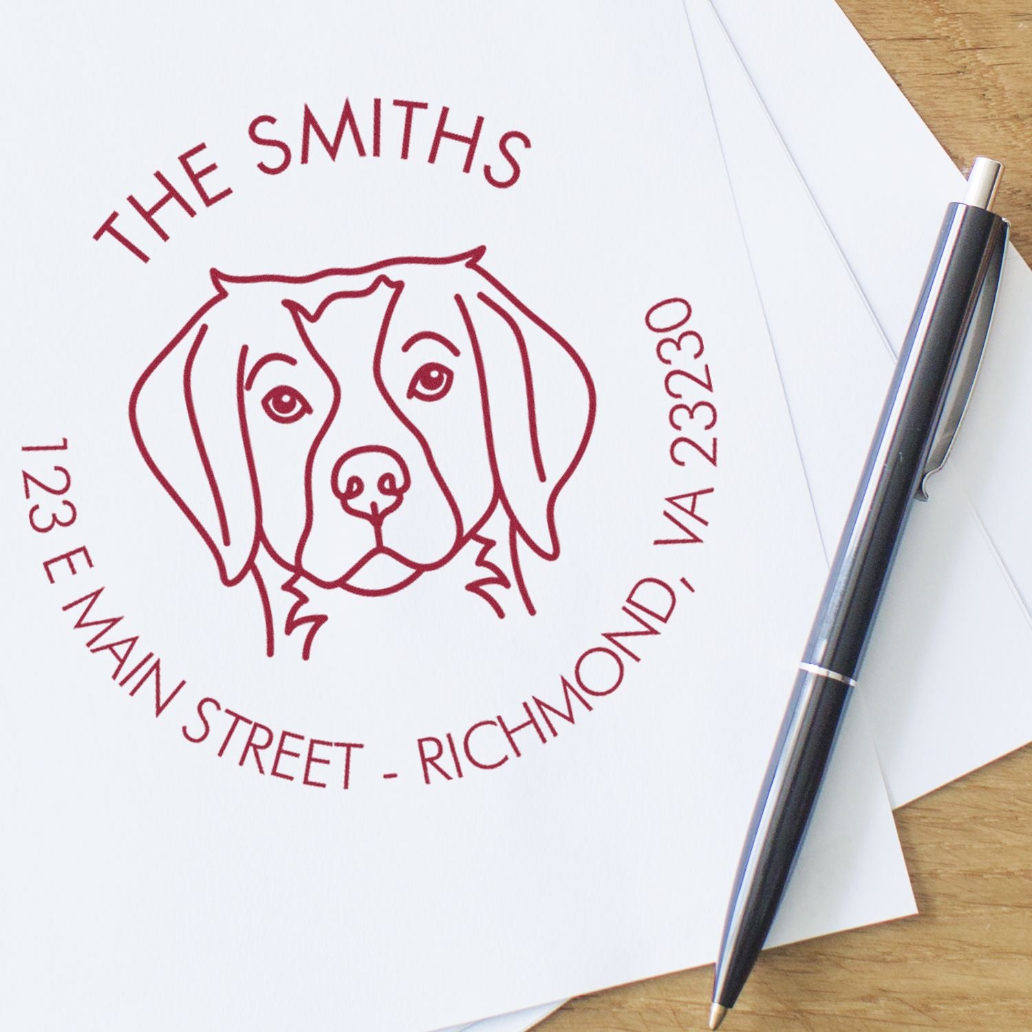 Self-Inking Brittany Spaniel Customized Easy-To-Use Address Stamp for Envelopes - Engineer Seal Stamps