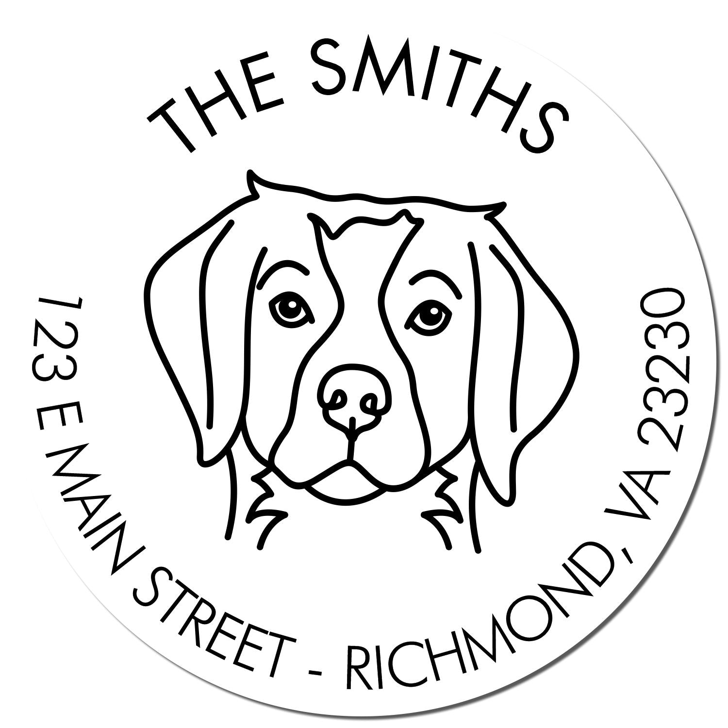 Wood Handle Brittany Spaniel Custom Made Address Label Stamp - Engineer Seal Stamps