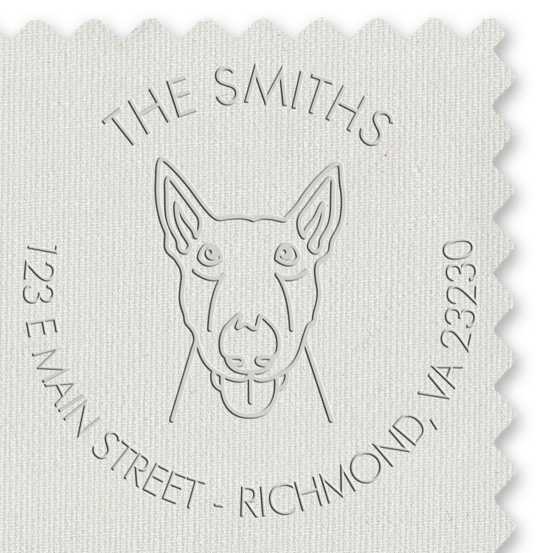 Personalized Return Seal Soft Embosser with Bull Terrier Dog
