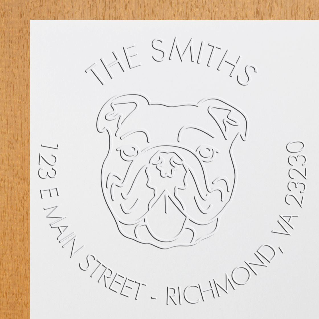 Personalized Return Seal with Bulldog Dog - Engineer Seal Stamps