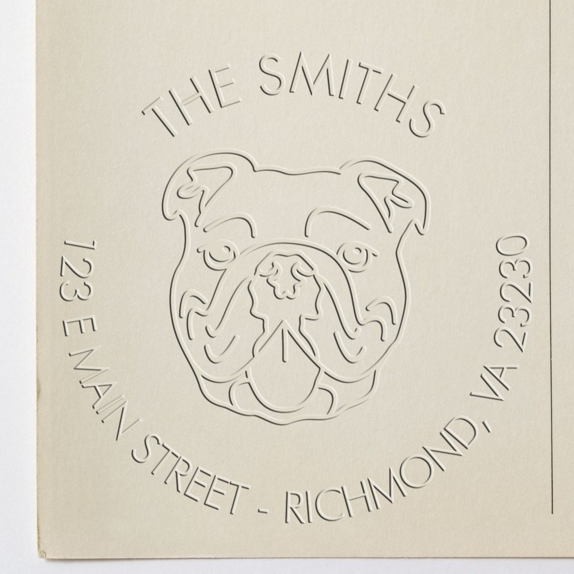 Bulldog Dog Outline Custom Return Hybrid Embosser Seal - Engineer Seal Stamps