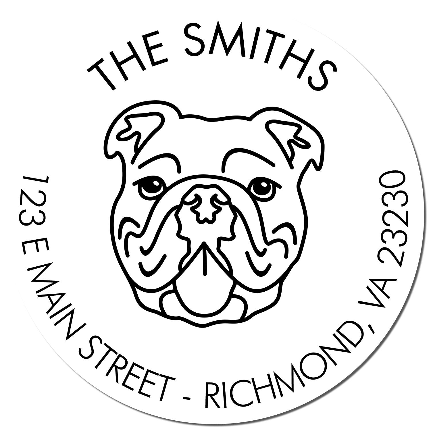 Slim Pre-Inked Bulldog Personalized Dog Return Address Stamp for Envelopes - Engineer Seal Stamps