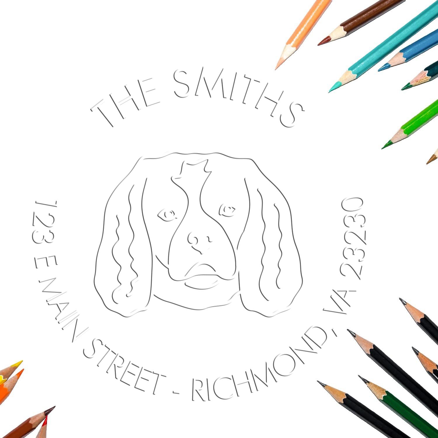 Cavalier King Charles Dog Customizable Return Seal Stamp - Engineer Seal Stamps