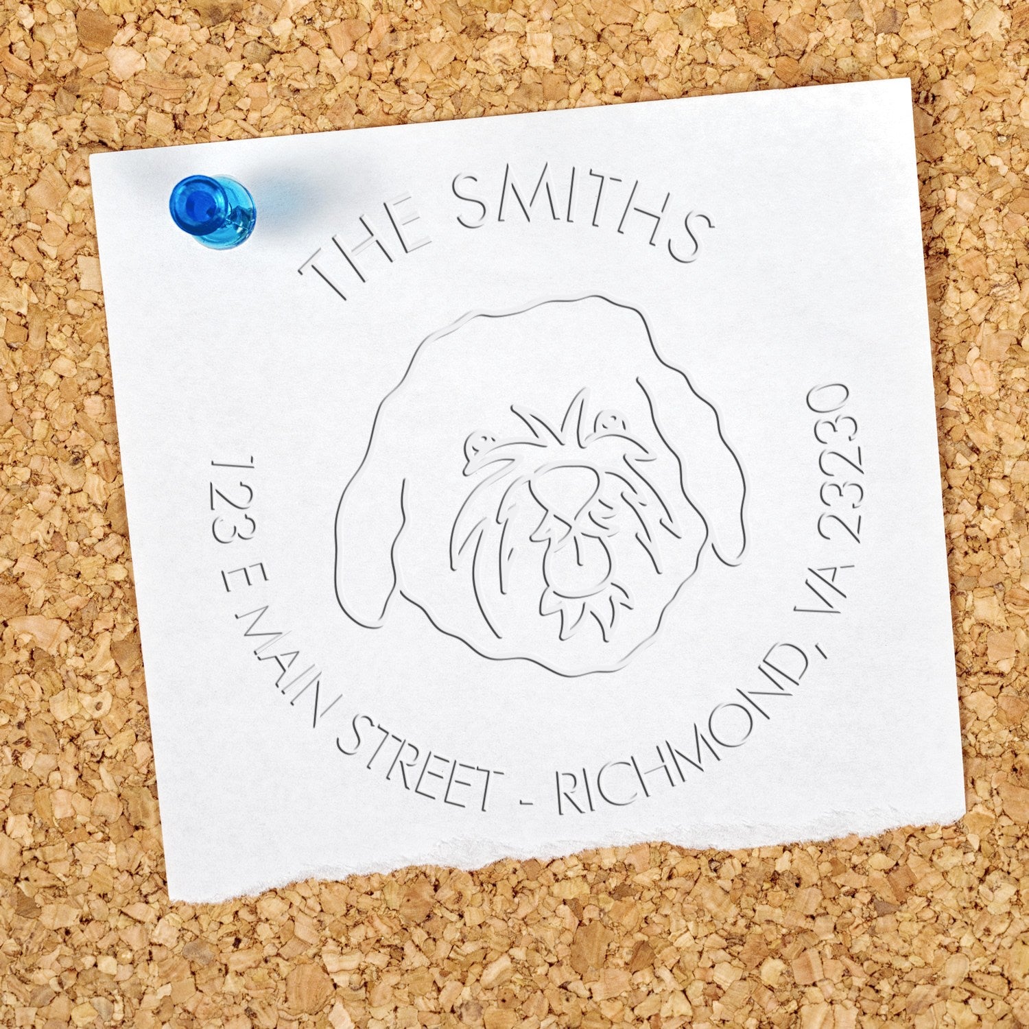 Cavapoo Dog Customizable Return Embossed Stamp - Engineer Seal Stamps