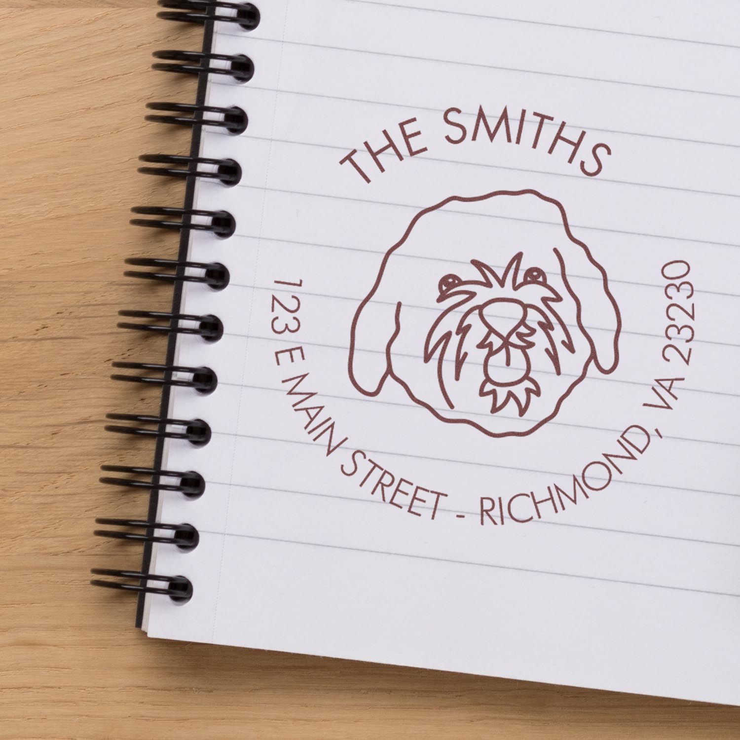 Wood Handle Cavapoo Custom Made Address Label Stamper - Engineer Seal Stamps