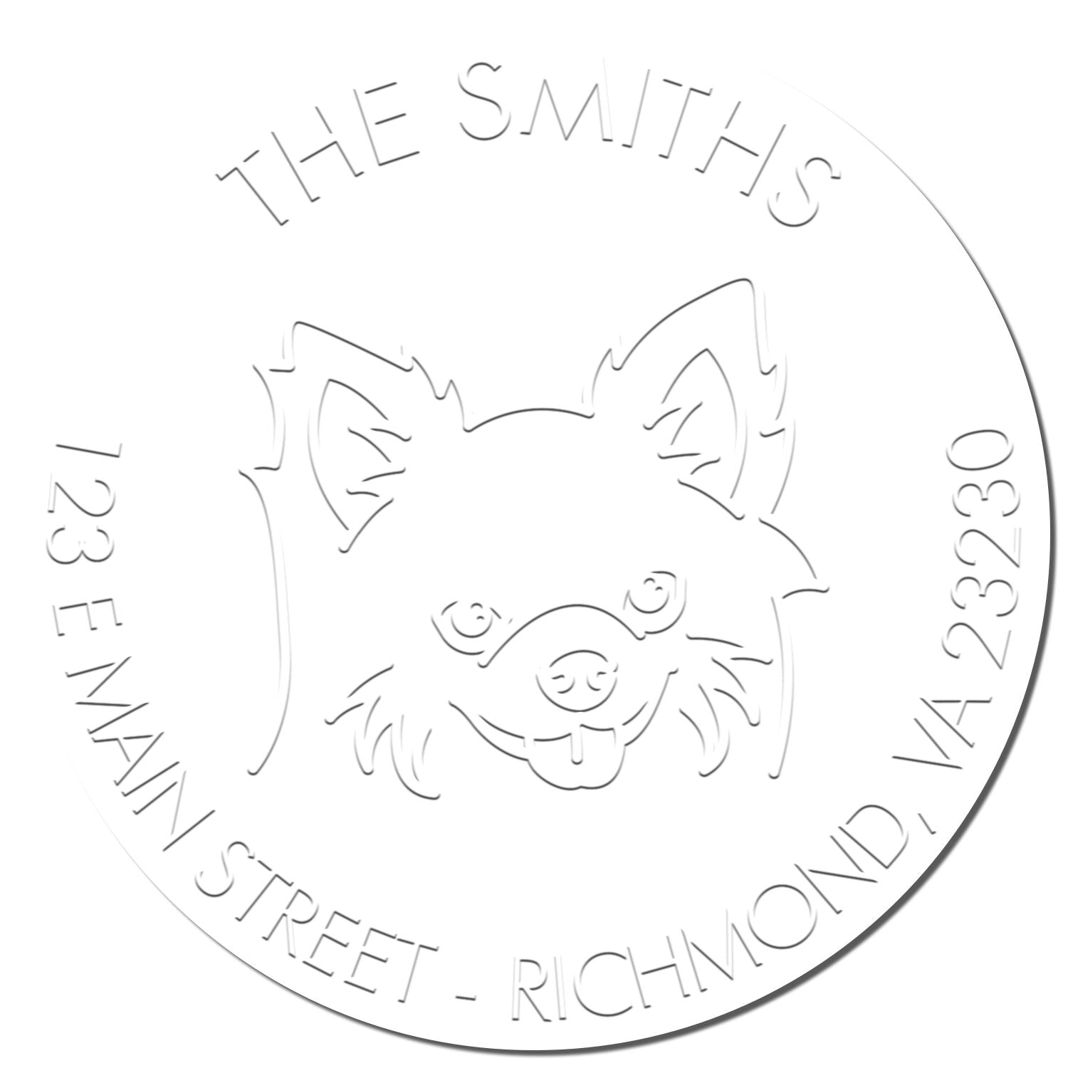 Chihuahua Dog Customizable Return Embossed Seal - Engineer Seal Stamps