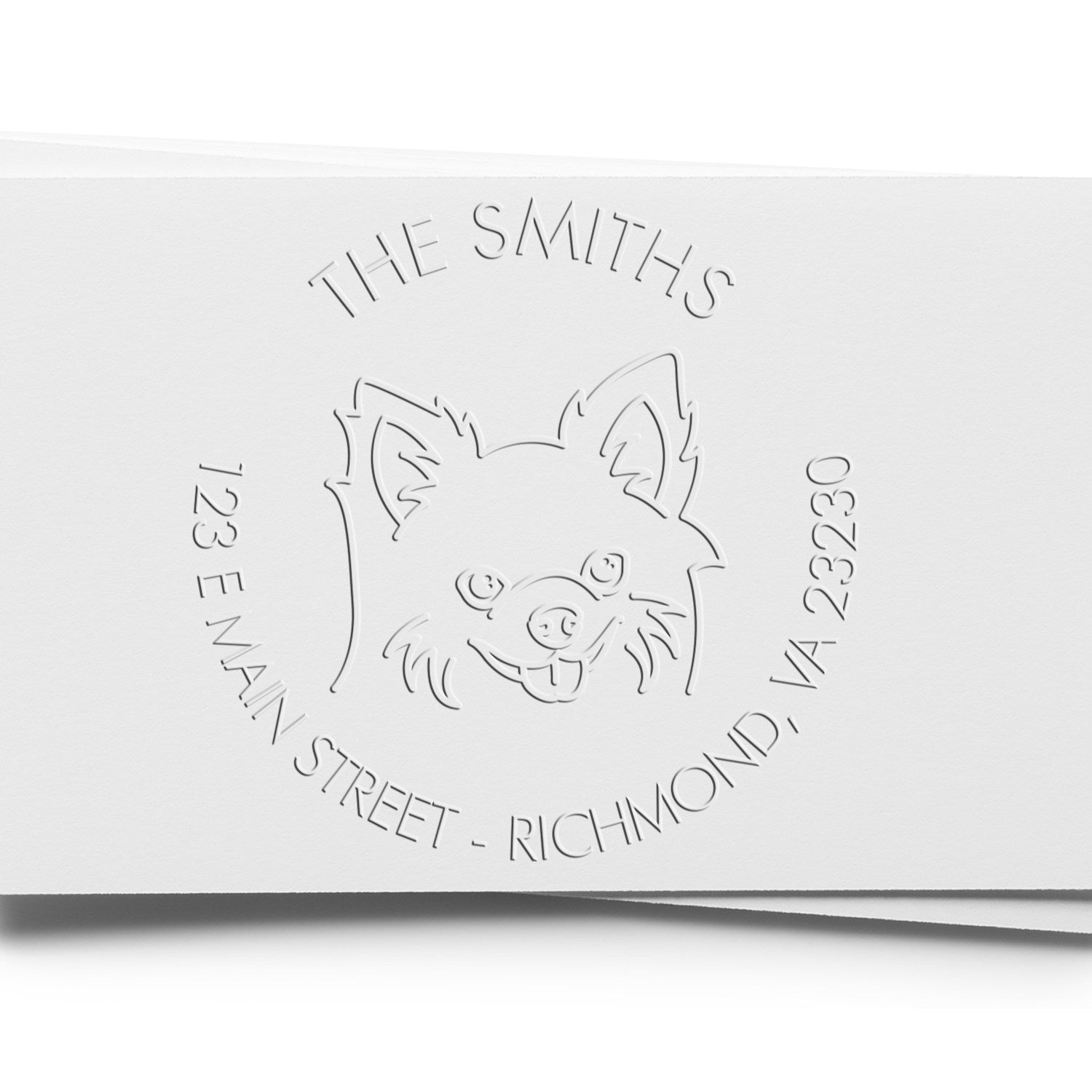 Chihuahua Dog Outline Custom Return Embossing Stamp - Engineer Seal Stamps