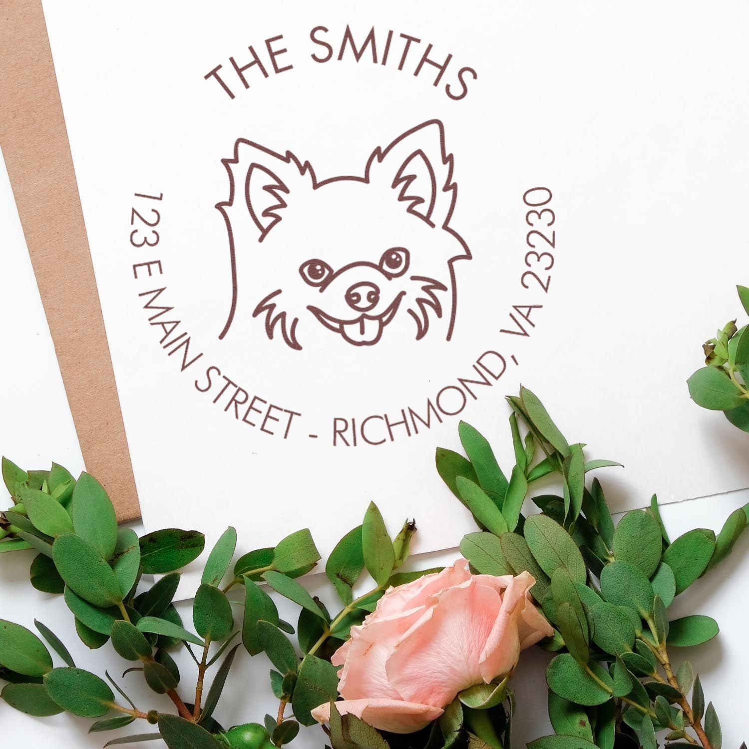 Slim Pre-Inked Chihuahua Personalized Easy-To-Use Address Stamp - Engineer Seal Stamps