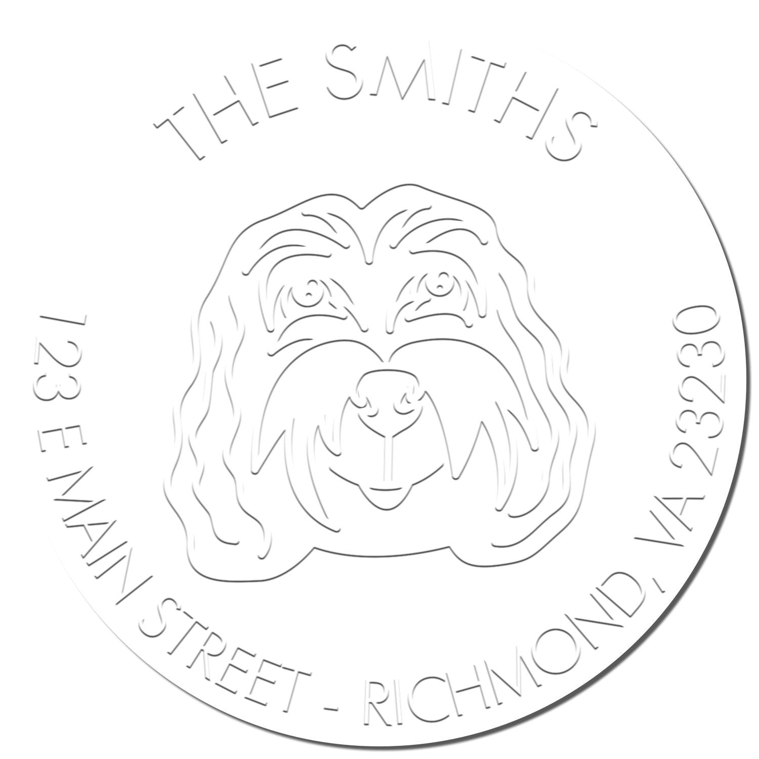 Personalized Return Embossed Seal with Cockapoo Dog - Engineer Seal Stamps