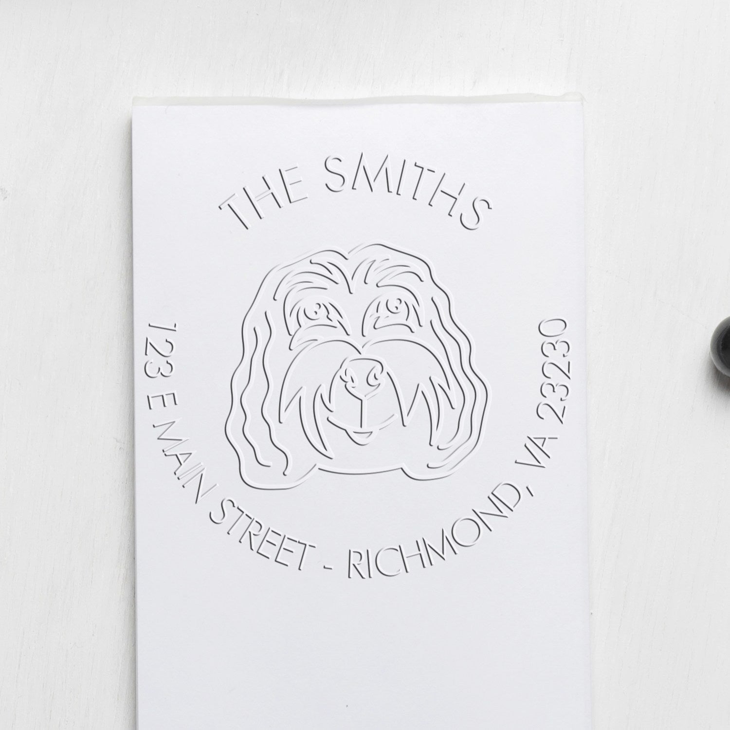 Cockapoo Dog Outline Custom Return Seal Stamp - Engineer Seal Stamps