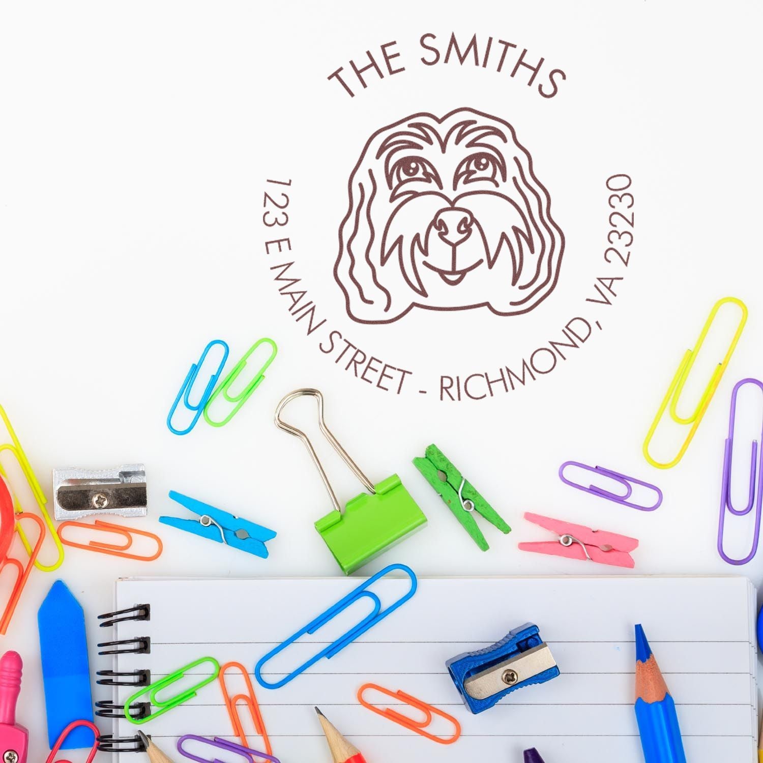 Slim Pre-Inked Cockapoo Personalized Easy-To-Use Address Stamper - Engineer Seal Stamps