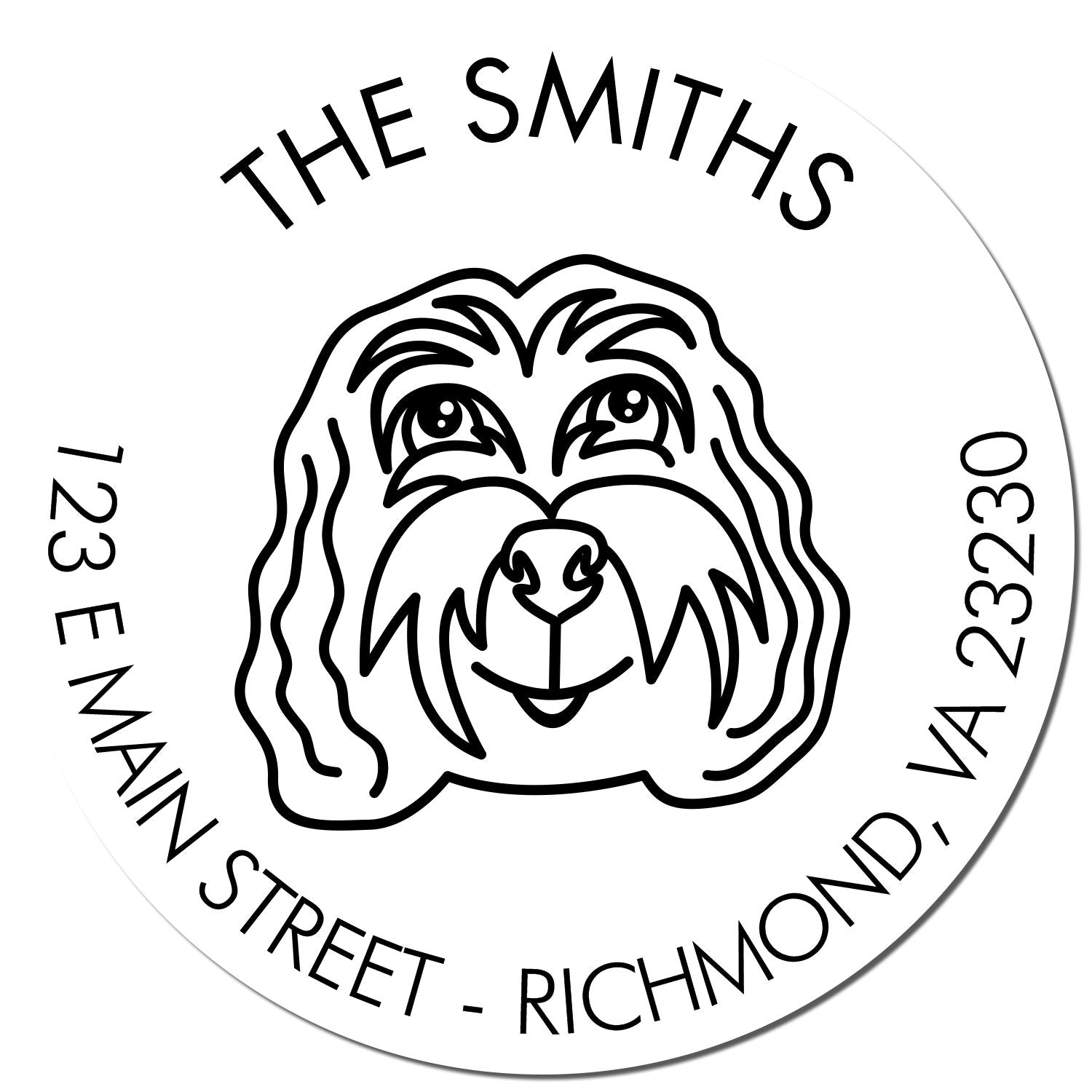 PSI Pre-Inked Cockapoo Home Address Stamp for Envelopes - Engineer Seal Stamps
