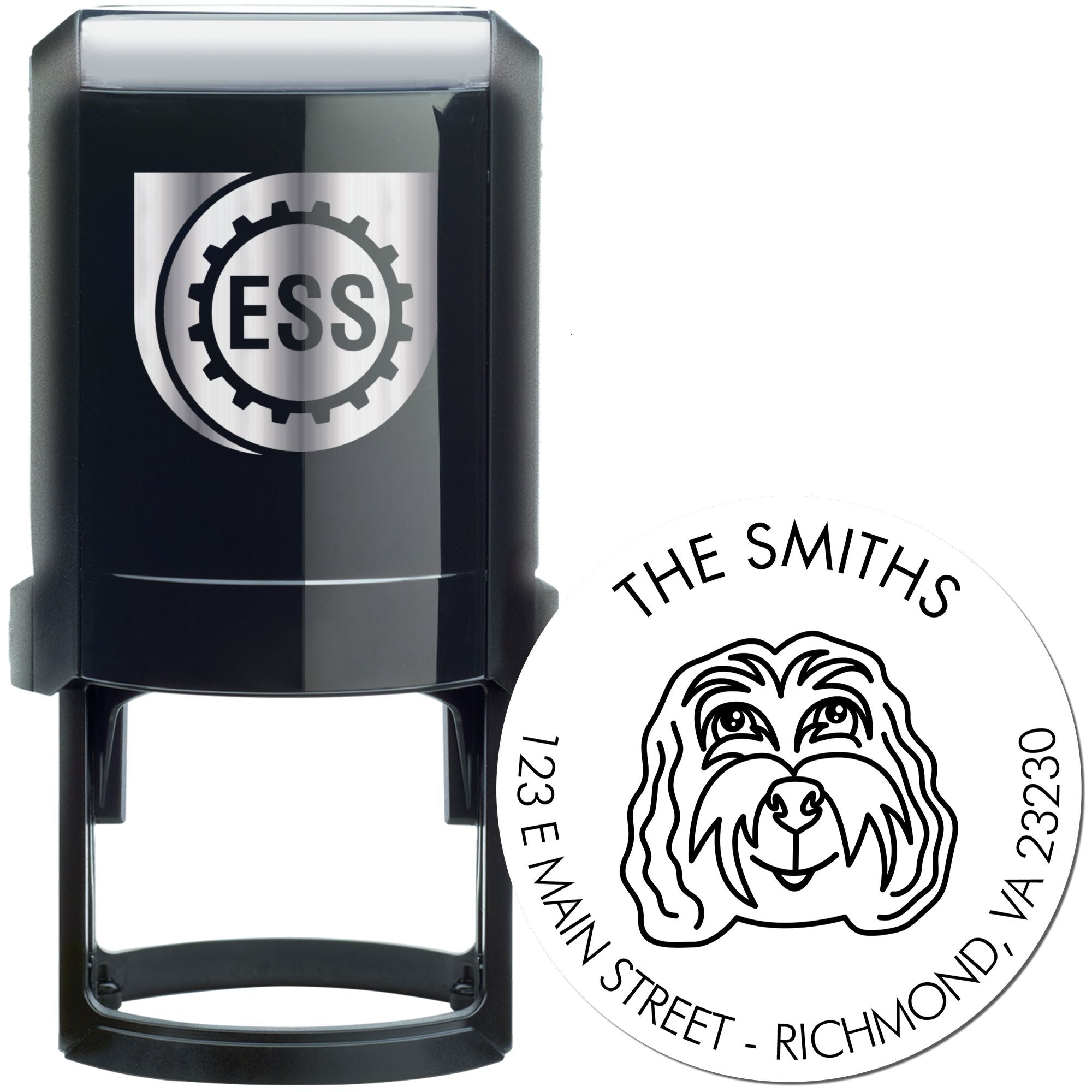 Self-Inking Cockapoo Customized Home Address Rubber Stamp - Engineer Seal Stamps