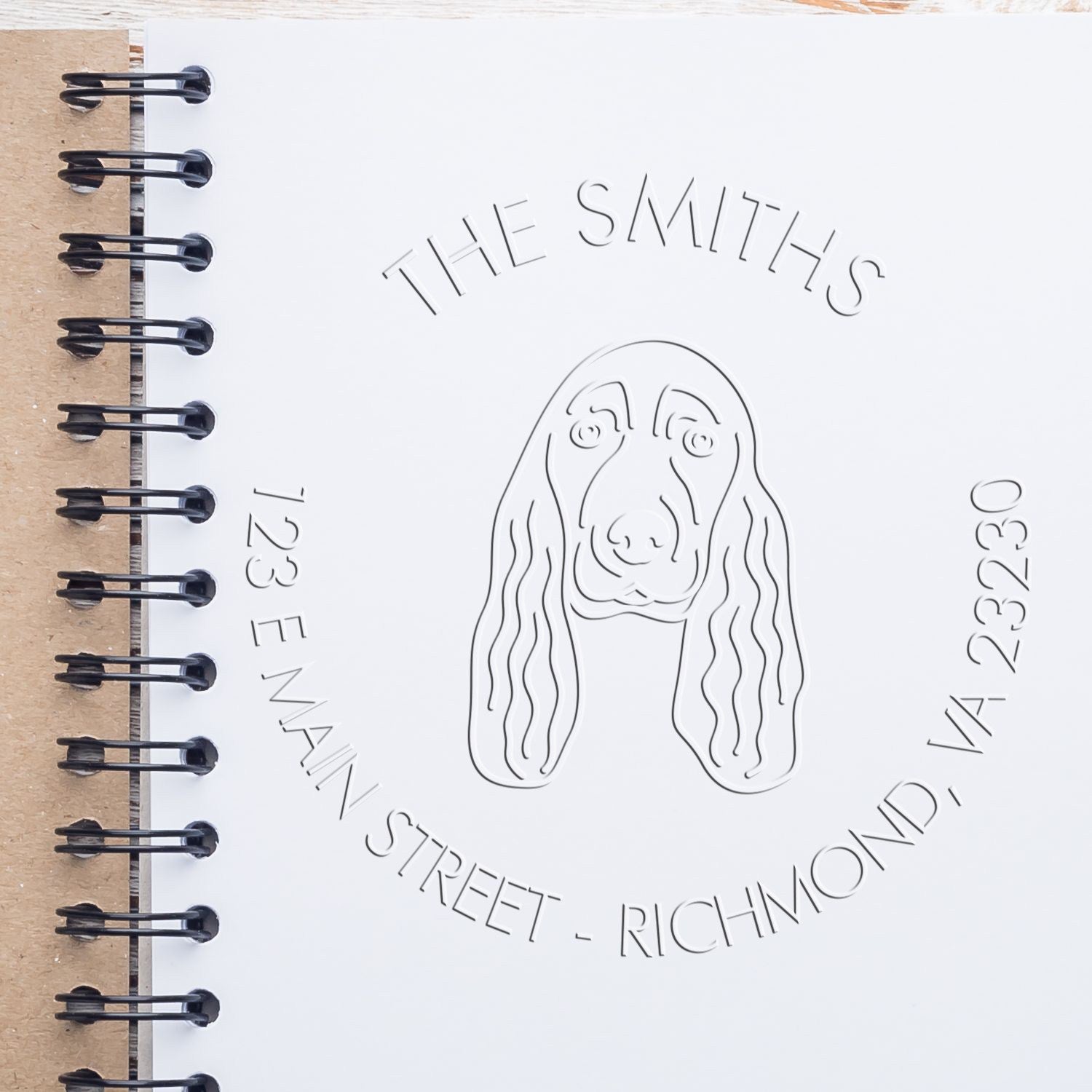 Personalizable Mailing Soft Embosser with Cocker Spaniel Dog - Engineer Seal Stamps