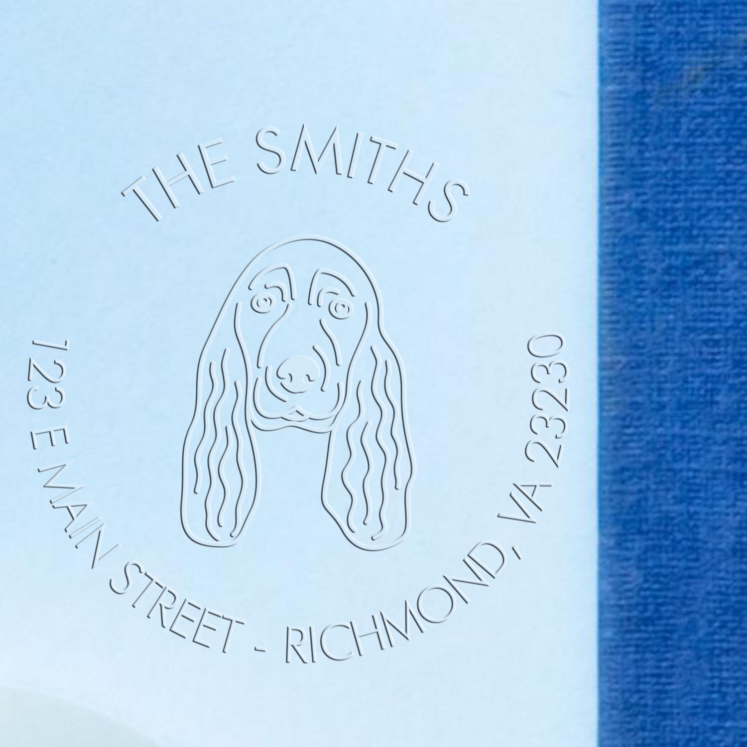 Cocker Spaniel Dog Outline Custom Return Embossed Stamp - Engineer Seal Stamps