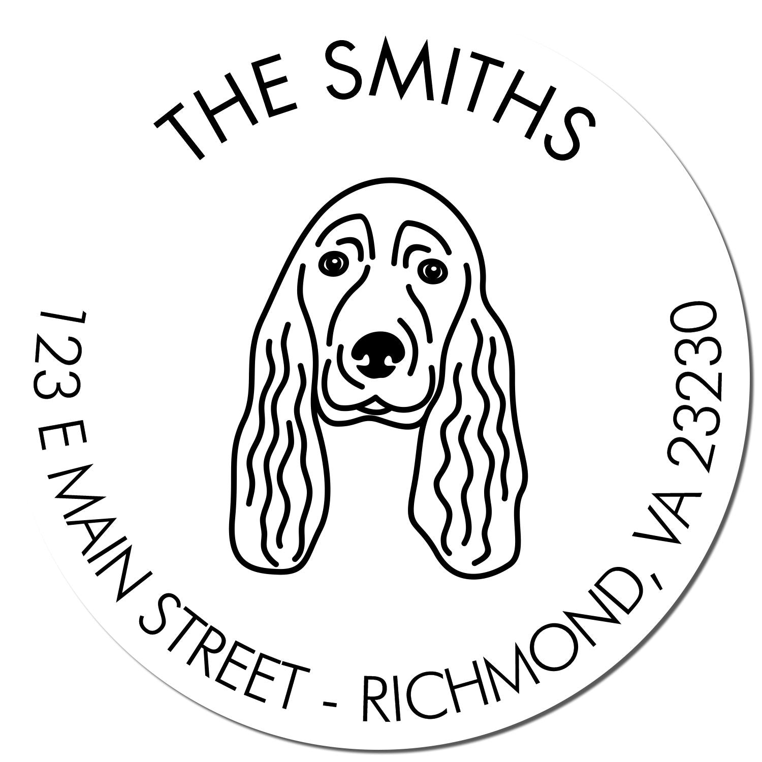 Slim Pre-Inked Cocker Spaniel Personalized High-Quality Address Rubber Stamp - Engineer Seal Stamps