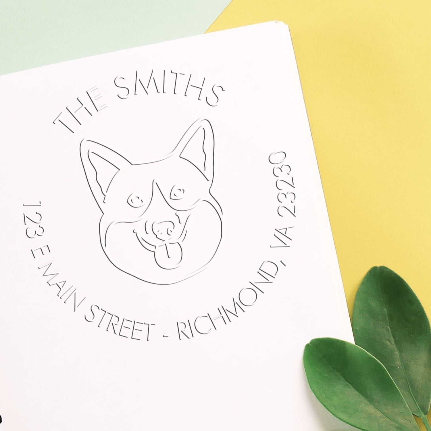 Corgi Dog Outline Customized Mailing Hybrid Embosser - Engineer Seal Stamps