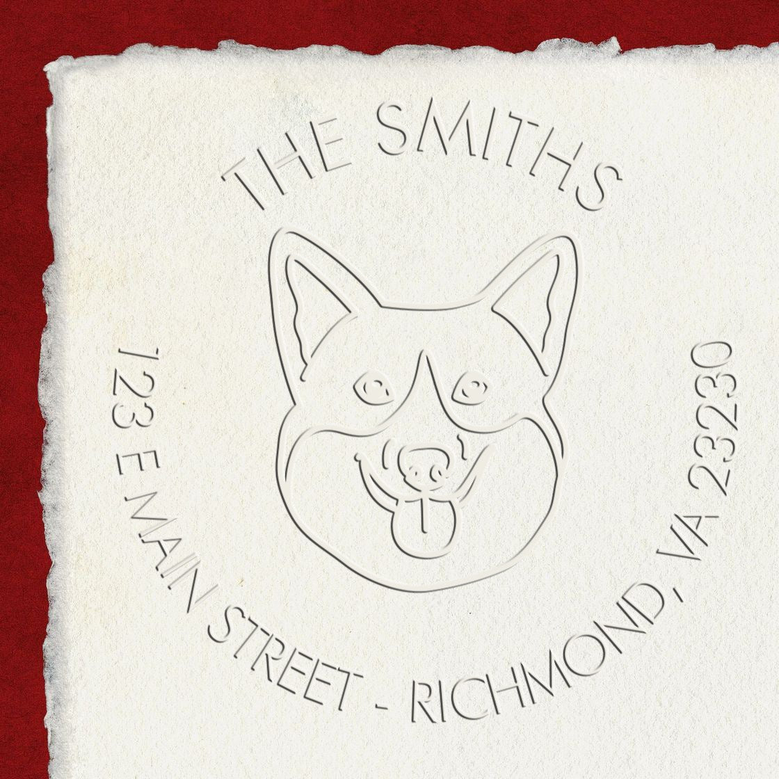 Personalizable Mailing Seal Soft Embosser with Corgi Dog