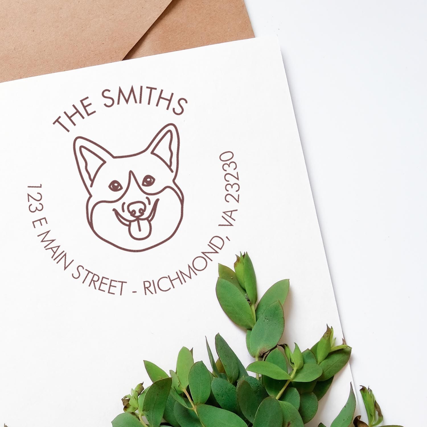 Self-Inking Corgi Customized Home Address Stamp - Engineer Seal Stamps
