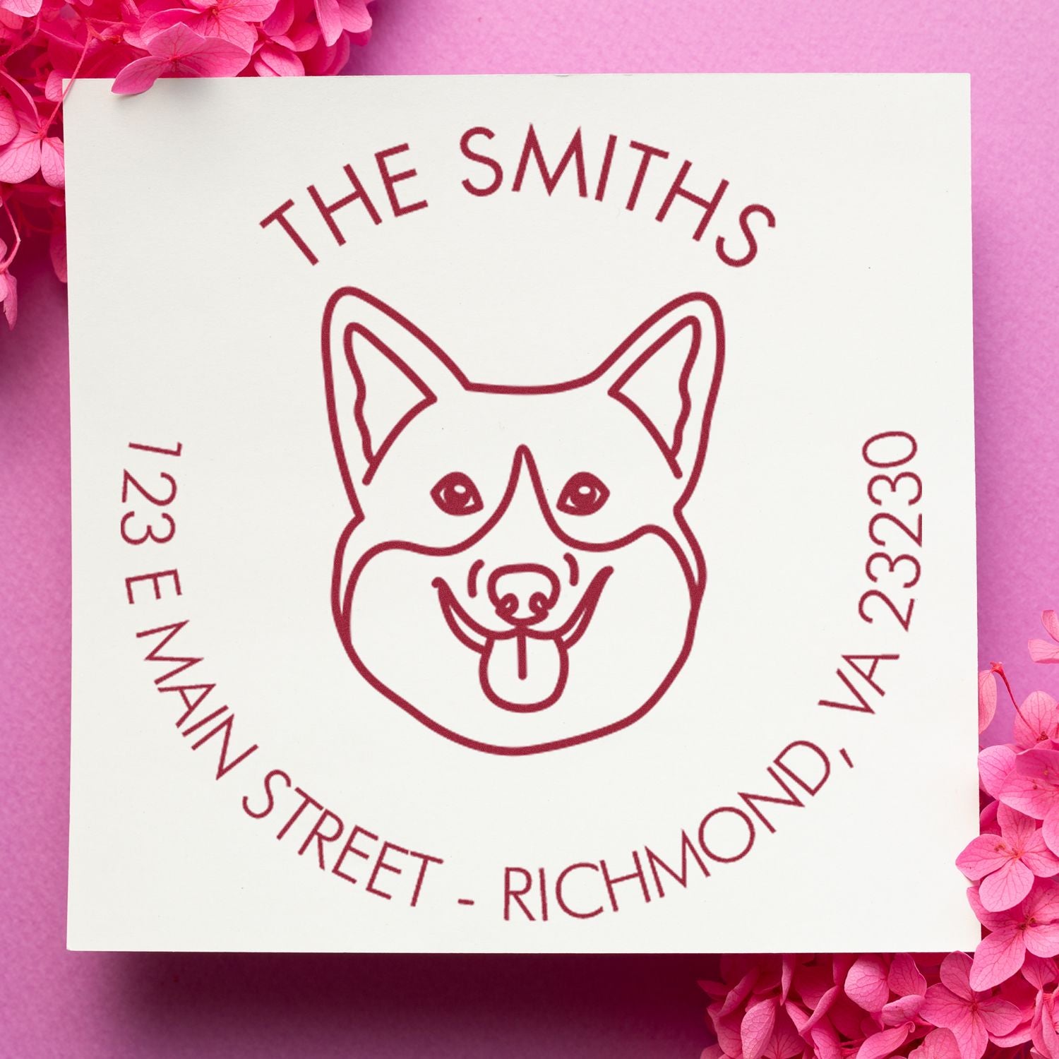 Slim Pre-Inked Corgi Personalized High-Quality Address Stamp for Envelopes - Engineer Seal Stamps