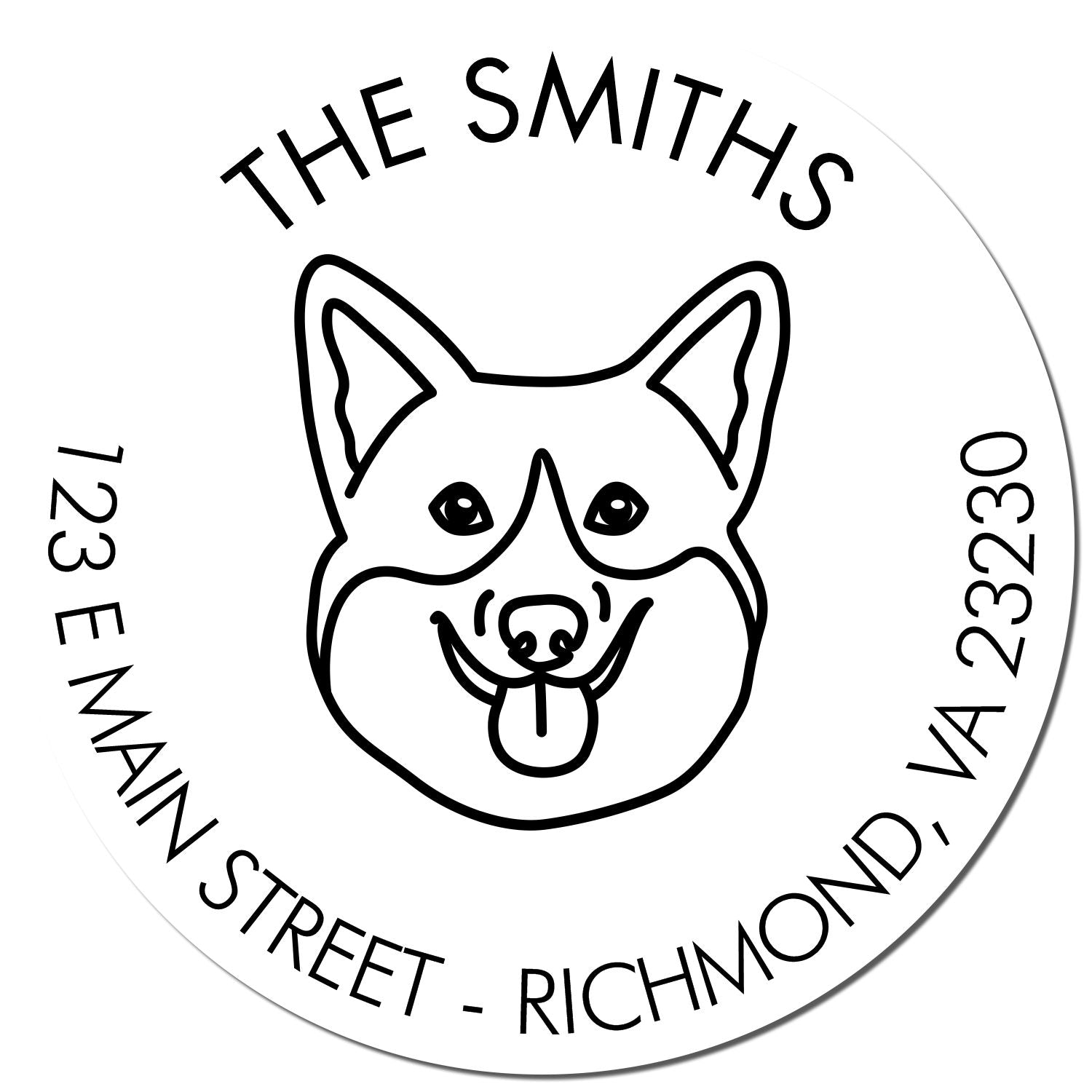 Slim Pre-Inked Corgi Personalized High-Quality Address Stamp for Envelopes - Engineer Seal Stamps