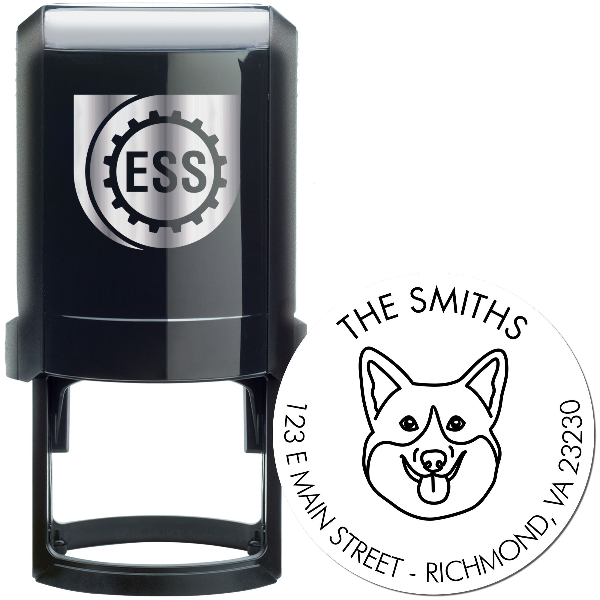 Self-Inking Corgi Customized Home Address Stamp - Engineer Seal Stamps