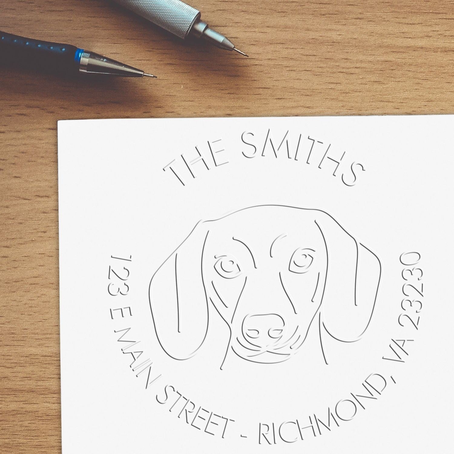 Dachshund Dog Outline Customized Mailing Hybrid Embosser Seal - Engineer Seal Stamps