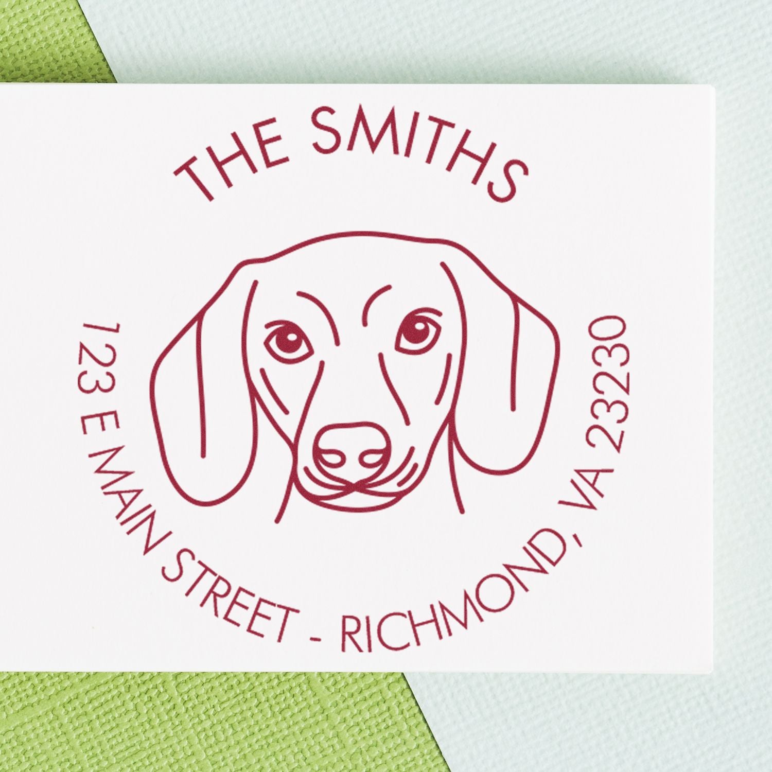 PSI Pre-Inked Dachshund House Address Rubber Stamp - Engineer Seal Stamps