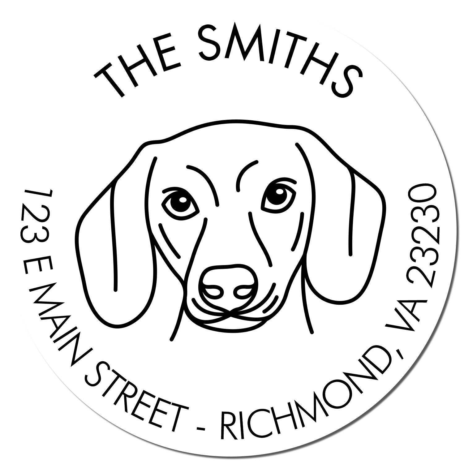 Self-Inking Dachshund Customized Home Address Stamp - Engineer Seal Stamps