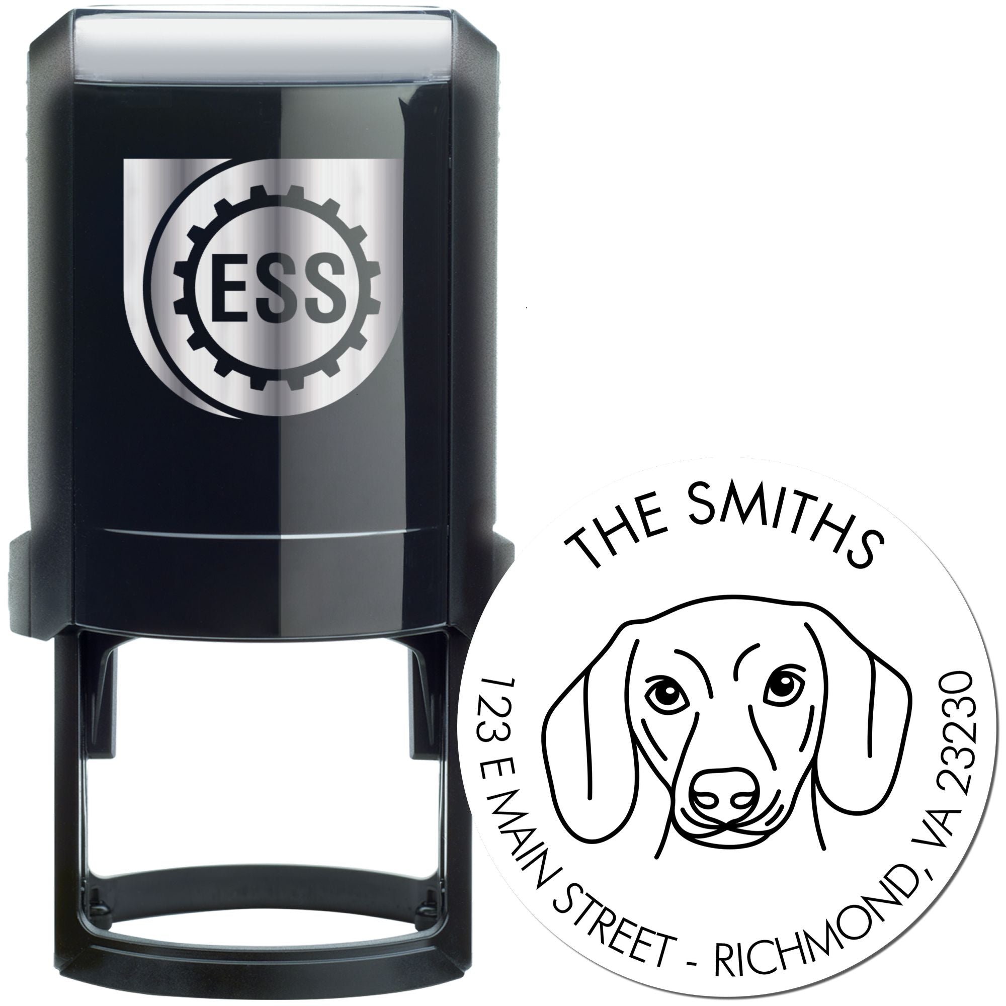 Self-Inking Dachshund Customized Home Address Stamp - Engineer Seal Stamps