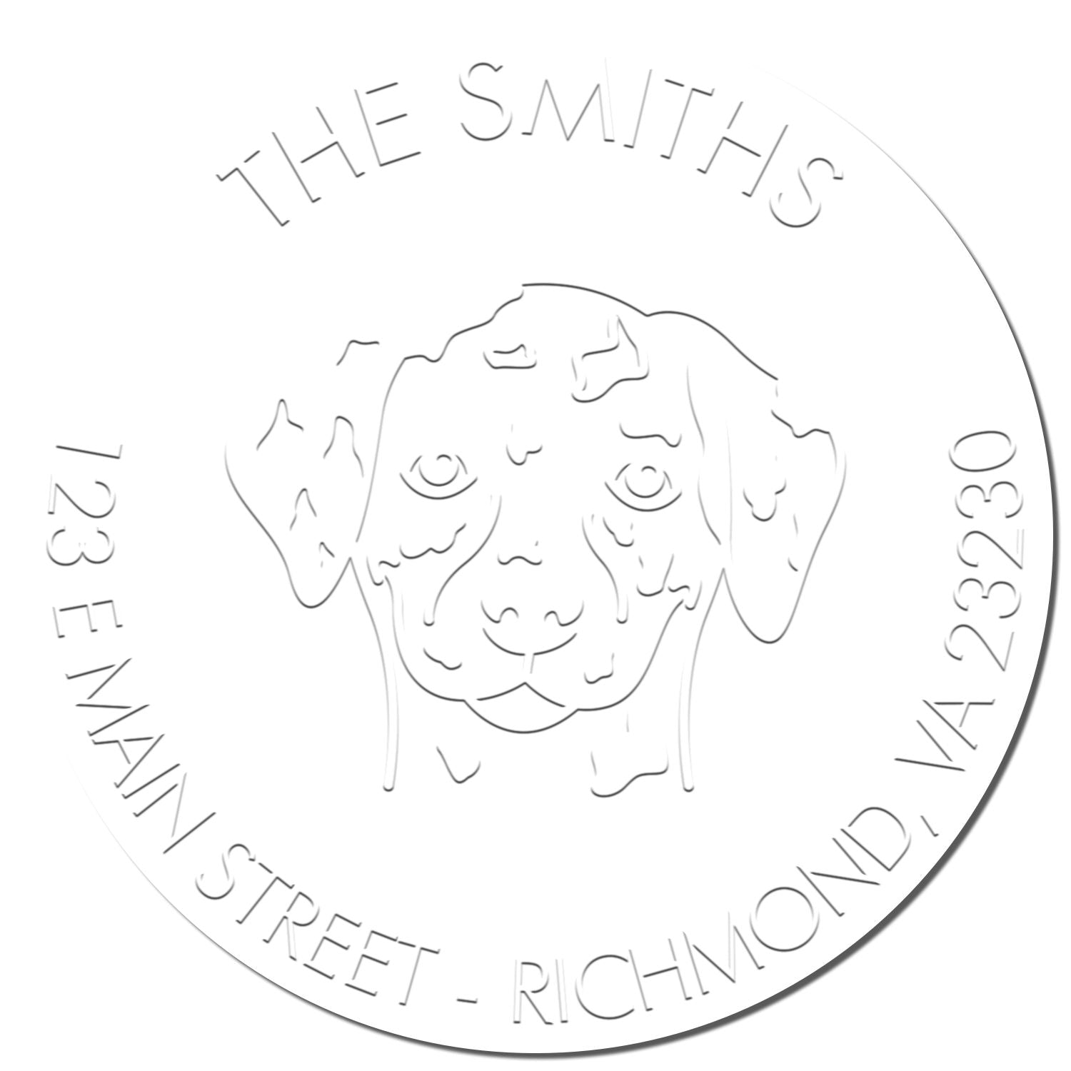 Personalizable Mailing Embossing Stamp with Dalmatian Dog - Engineer Seal Stamps