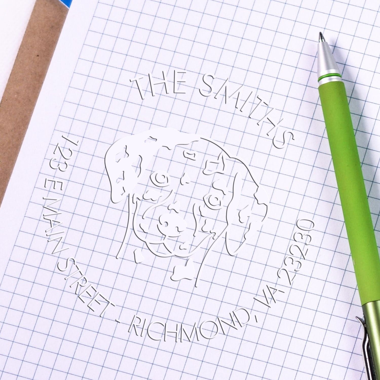 Dalmatian Dog Outline Customized Mailing Seal Hybrid Embosser - Engineer Seal Stamps