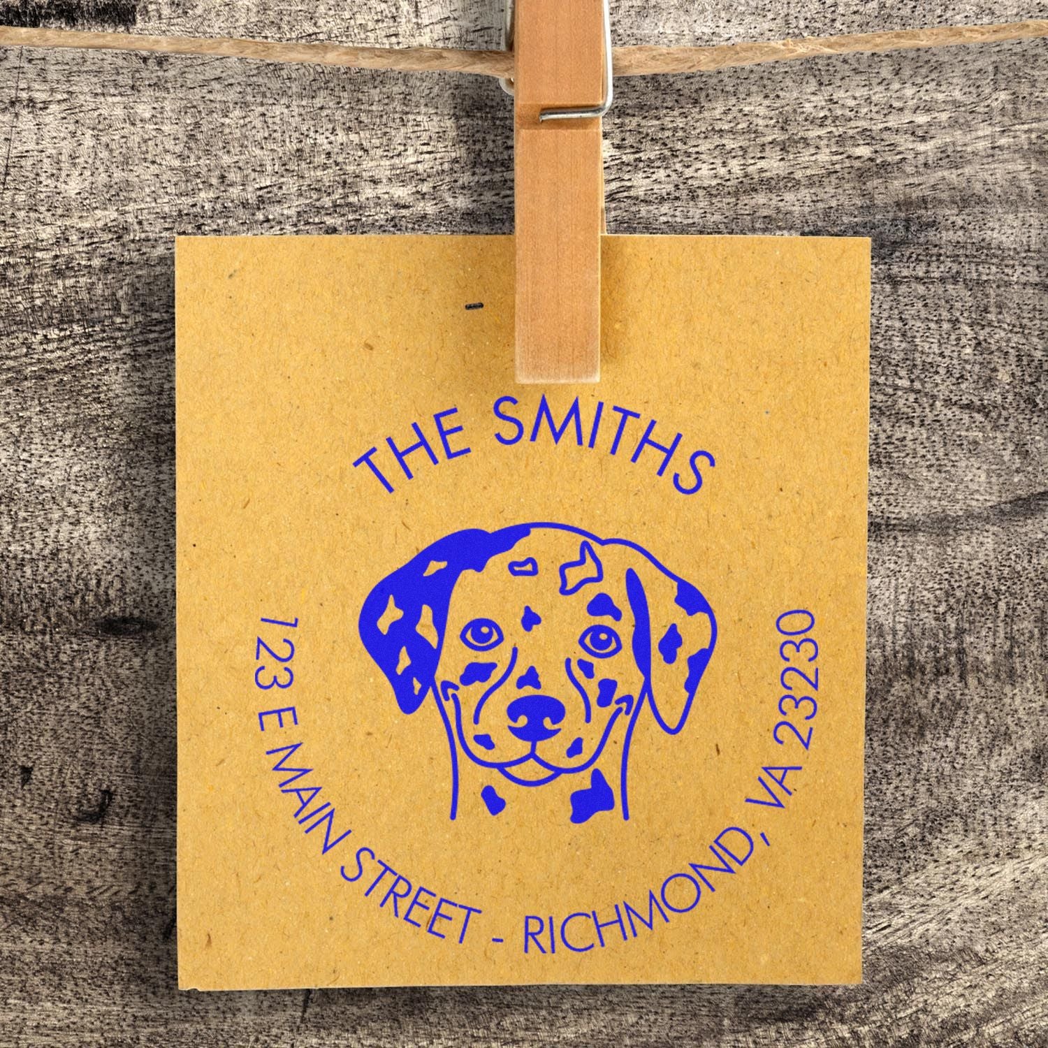 Slim Pre-Inked Dalmatian Personalized Home Address Rubber Stamp - Engineer Seal Stamps