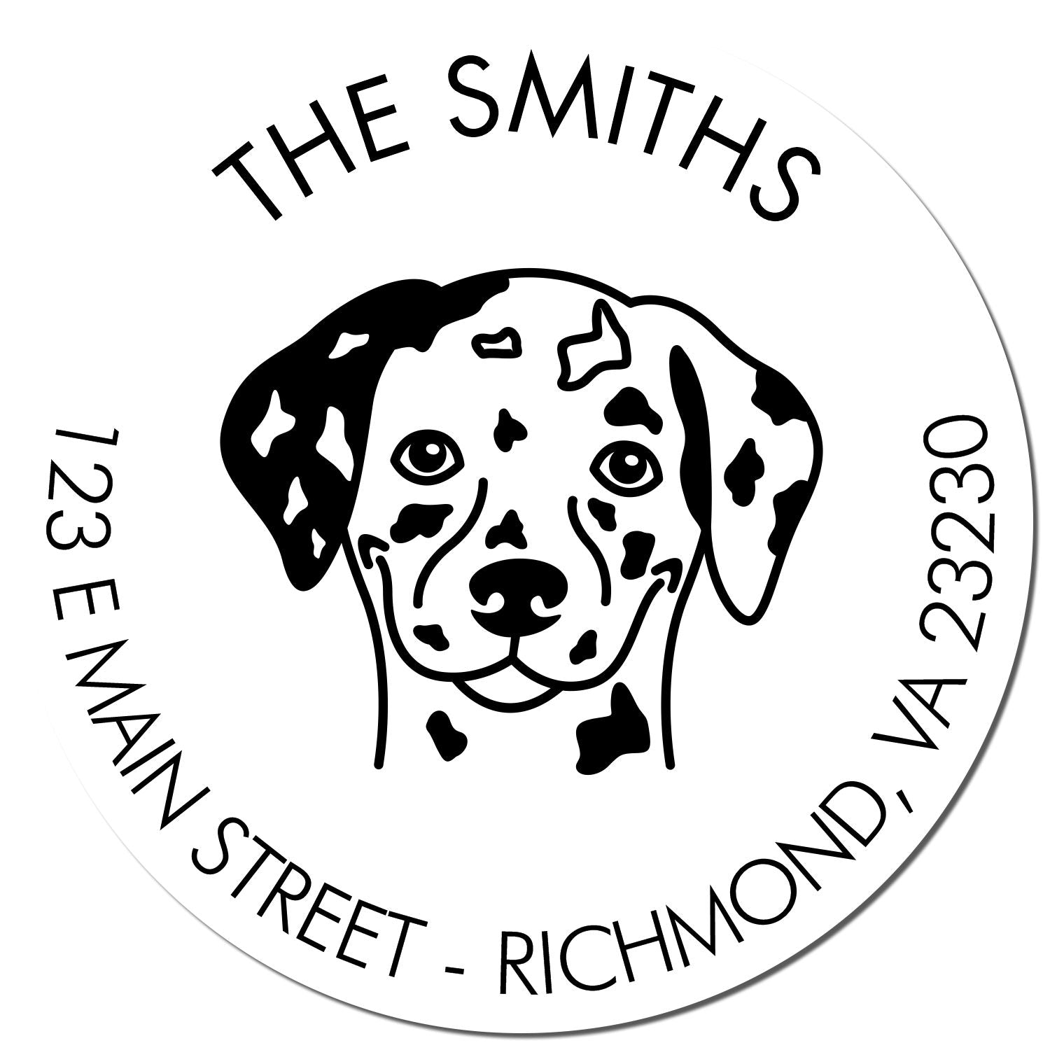 Slim Pre-Inked Dalmatian Personalized Home Address Rubber Stamp - Engineer Seal Stamps