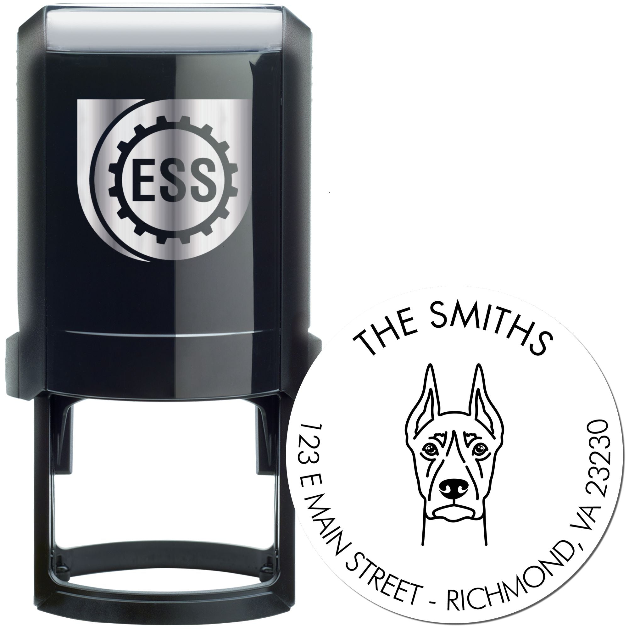 Self-Inking Doberman Customized Home Address Stamp for Envelopes - Engineer Seal Stamps