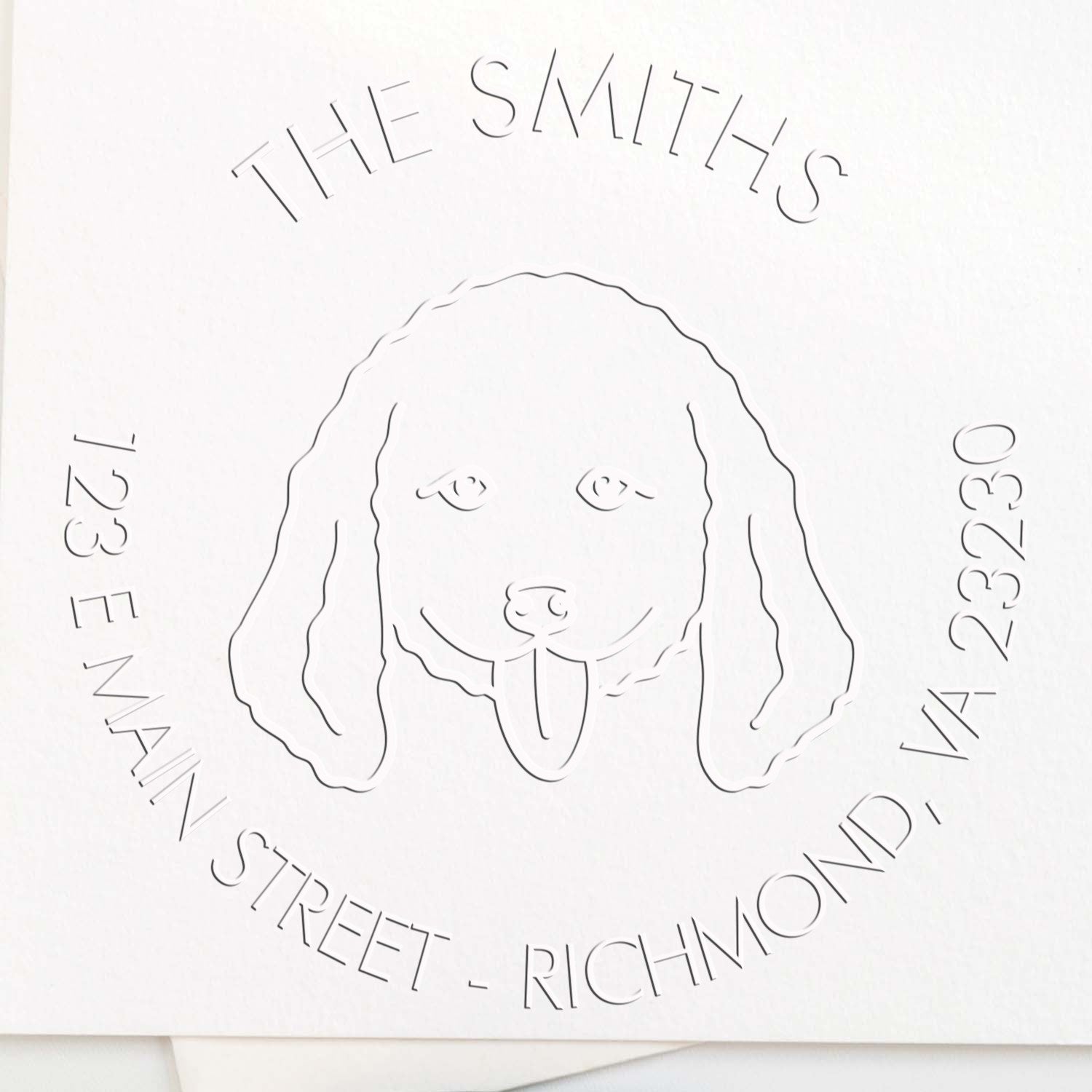 Doodle Dog Outline Customized Mailing Embossing Stamp - Engineer Seal Stamps