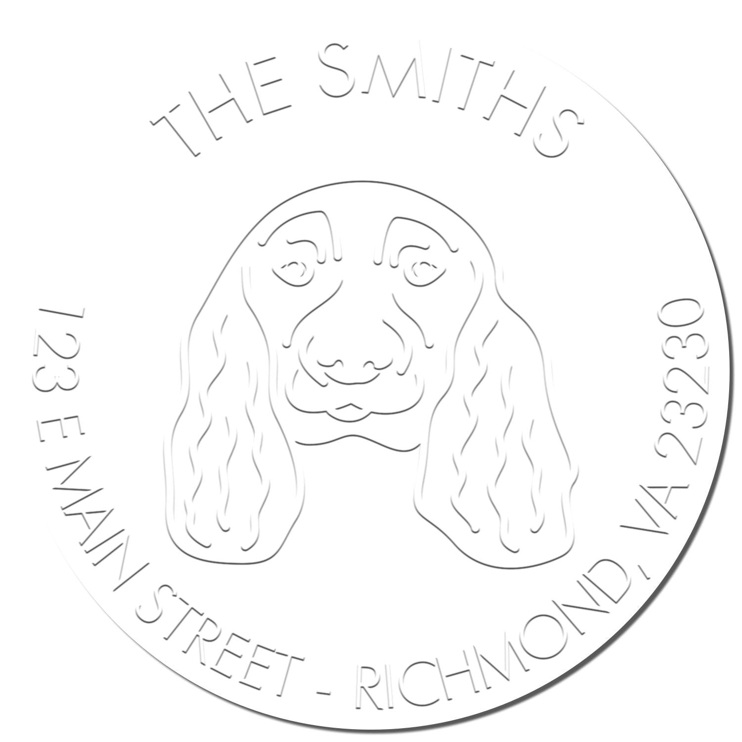 English Cocker Spaniel Dog Outline Customized Mailing Embossing Seal - Engineer Seal Stamps