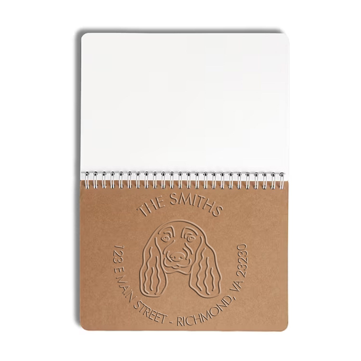 Personalizable Mailing Embossed Stamp with English Cocker Spaniel Dog