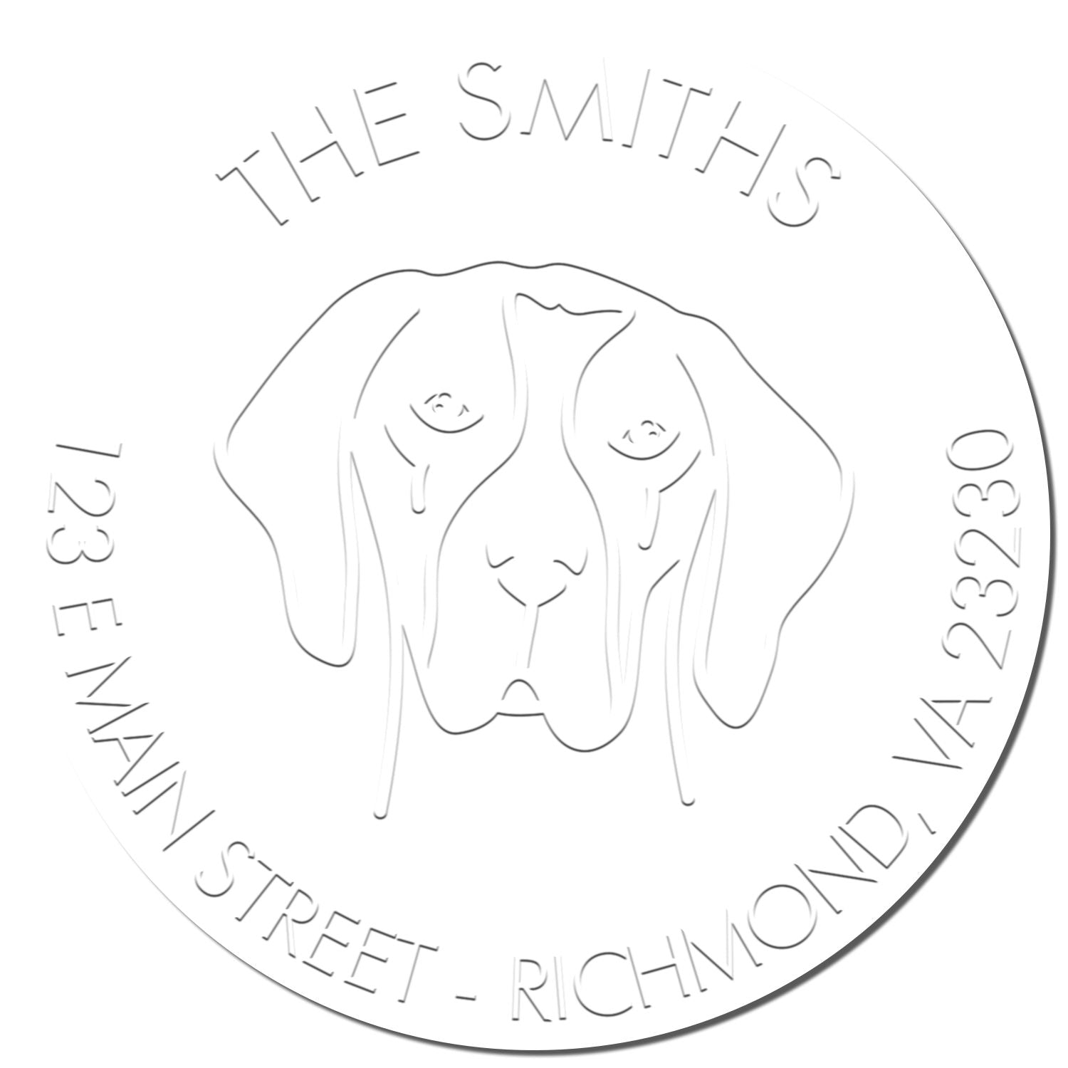 Personalizable Mailing Embossed Seal with English Pointer Dog - Engineer Seal Stamps