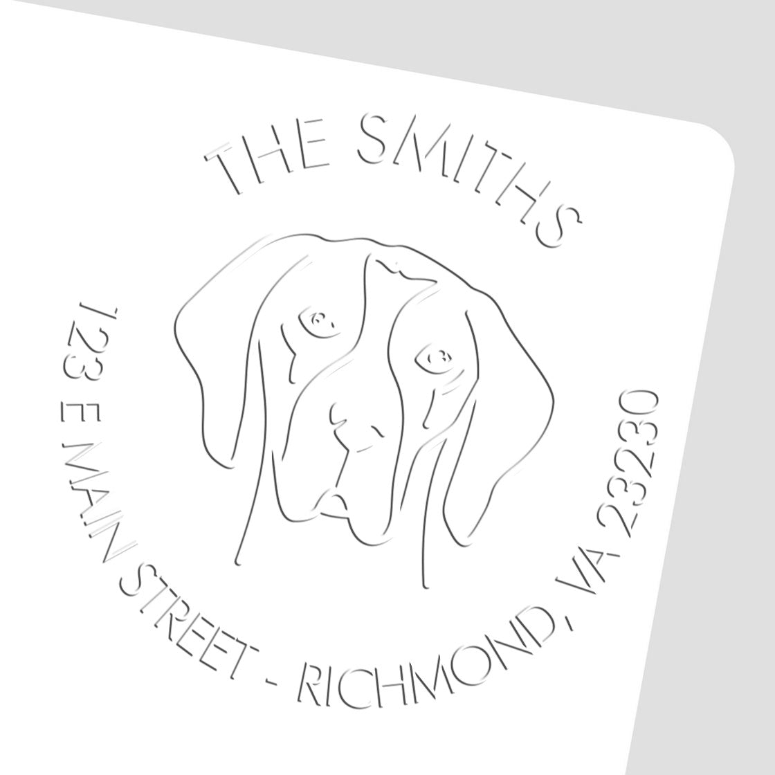 Personalizable Mailing Embossed Seal with English Pointer Dog