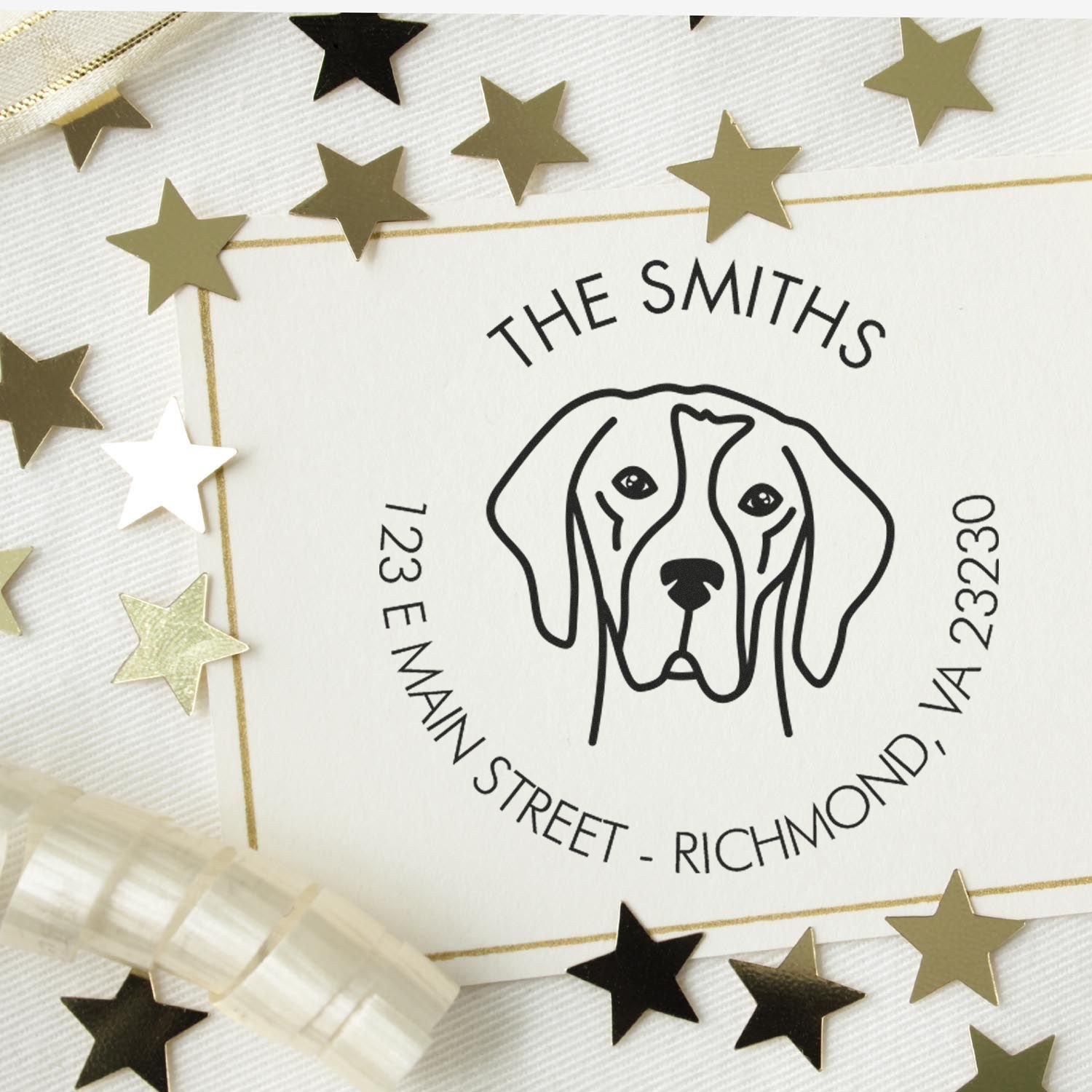 Slim Pre-Inked English Pointer Personalized Home Address Stamp - Engineer Seal Stamps