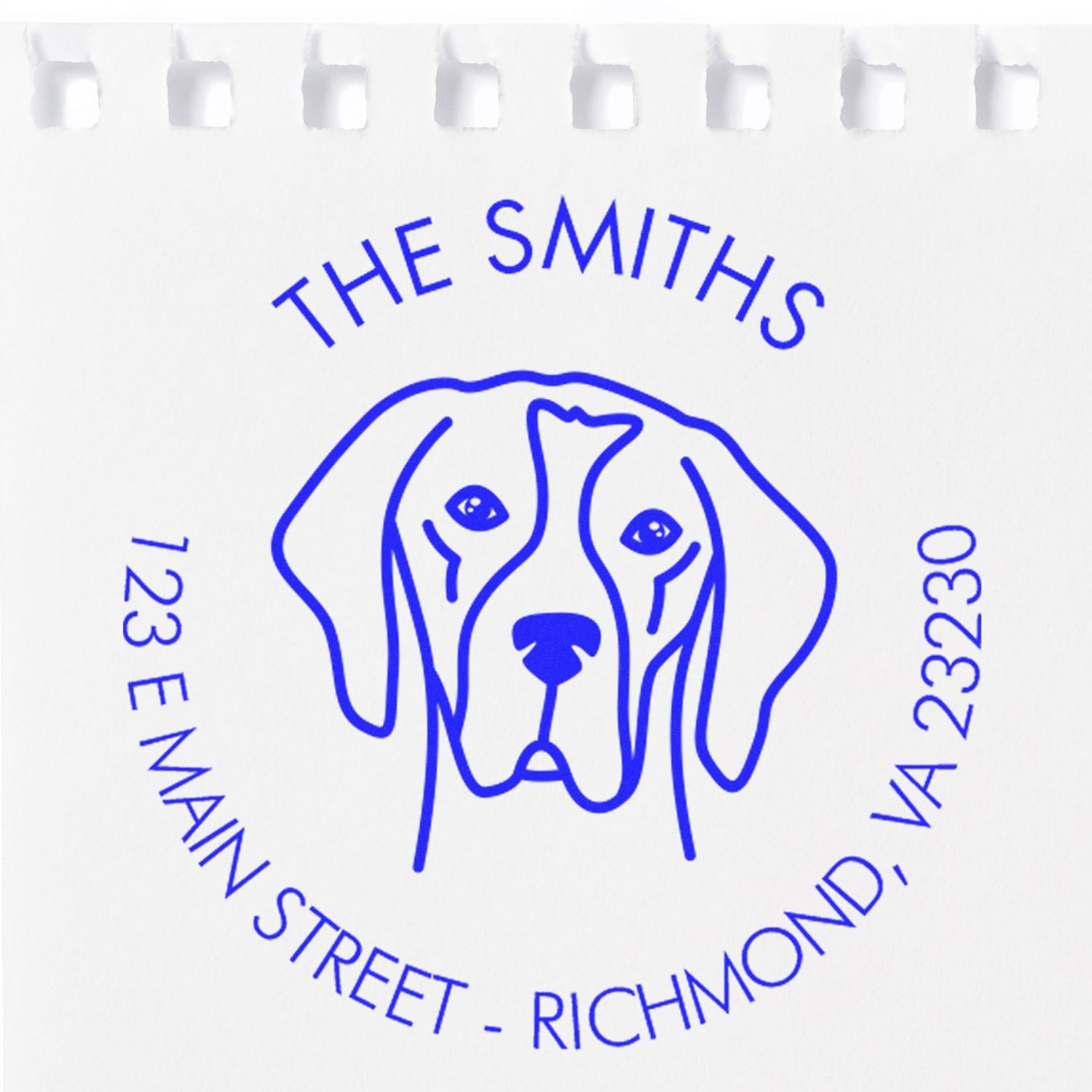 Wood Handle English Pointer Custom Made Address Stamp - Engineer Seal Stamps