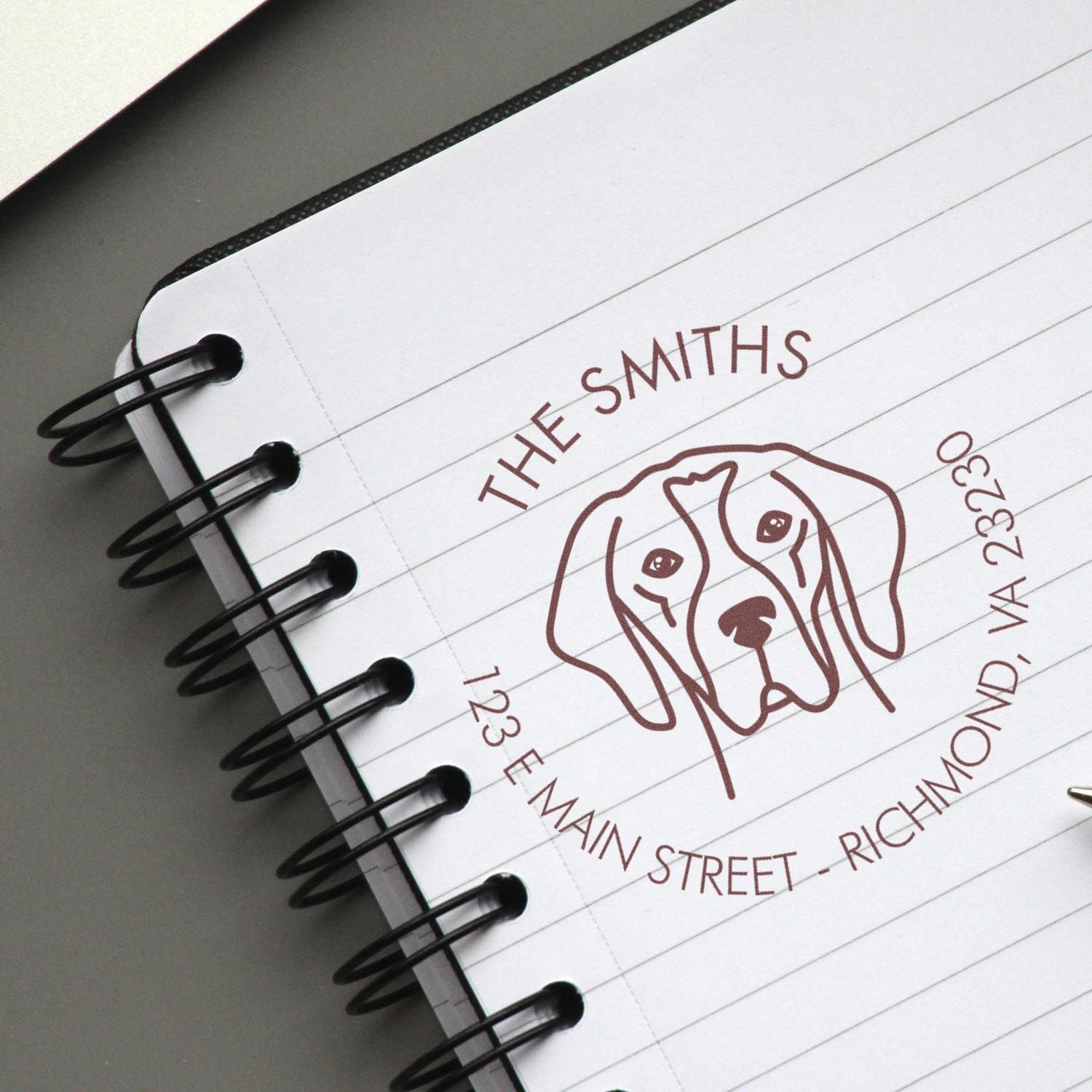 Slim Pre-Inked English Pointer Personalized Home Address Stamp - Engineer Seal Stamps