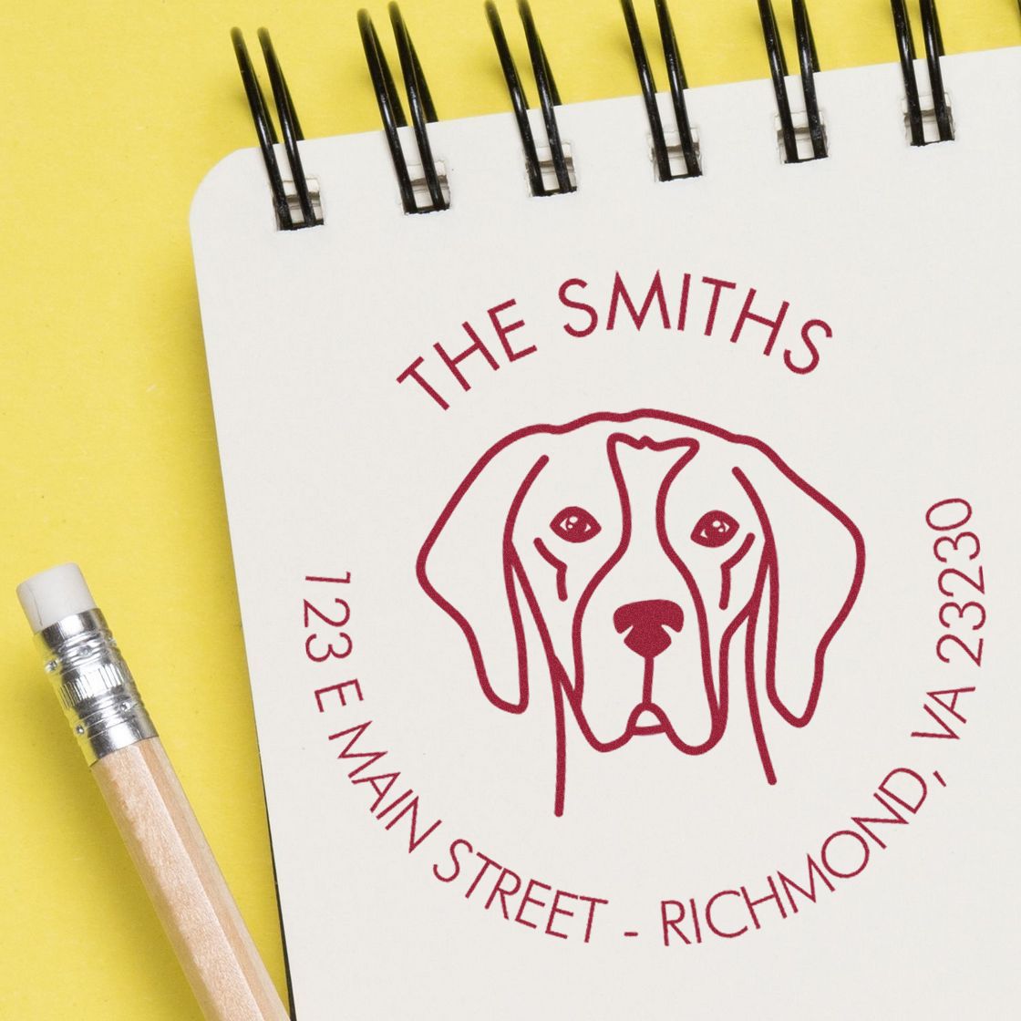 Slim Pre-Inked English Pointer Personalized Home Address Stamp - Engineer Seal Stamps
