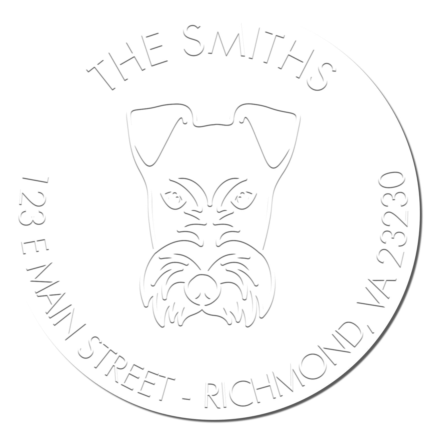 Fox Terrier Dog Custom-Made Address Seal Embosser - Engineer Seal Stamps