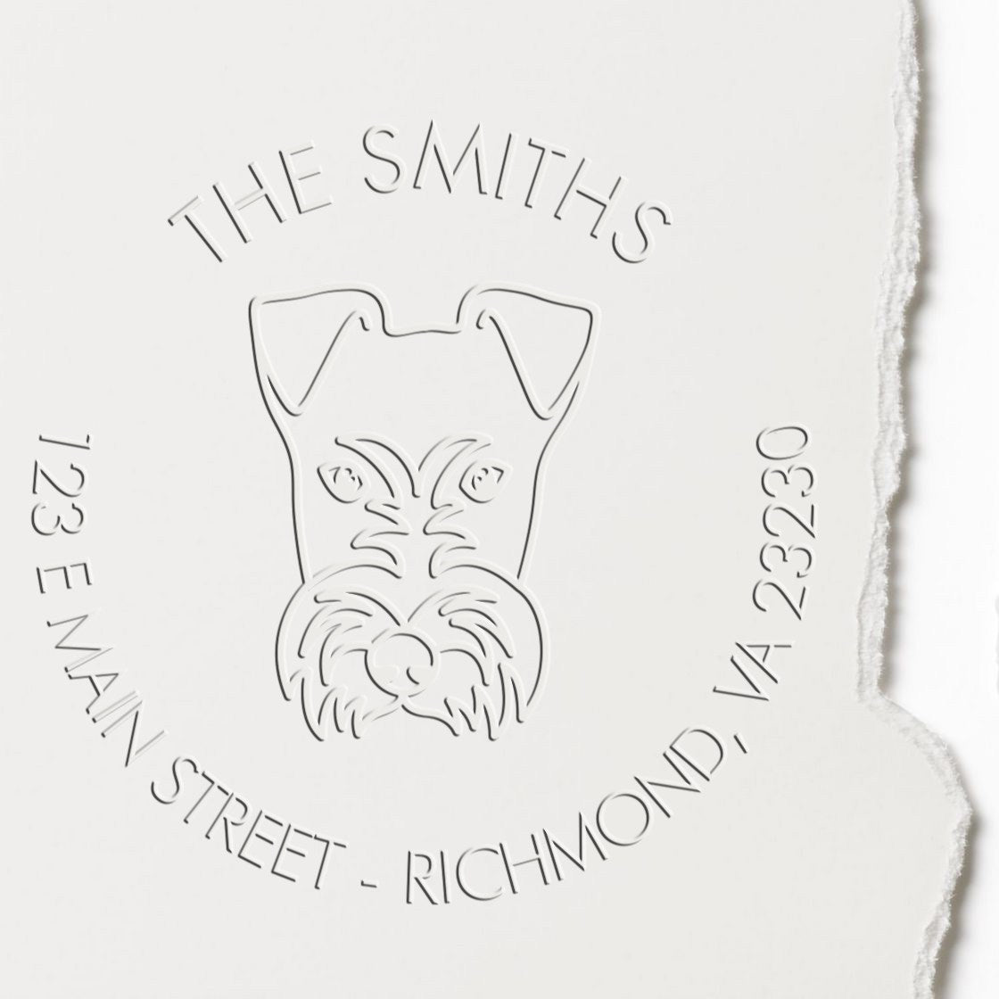 Personalizable Address Soft Embosser with Fox Terrier Dog