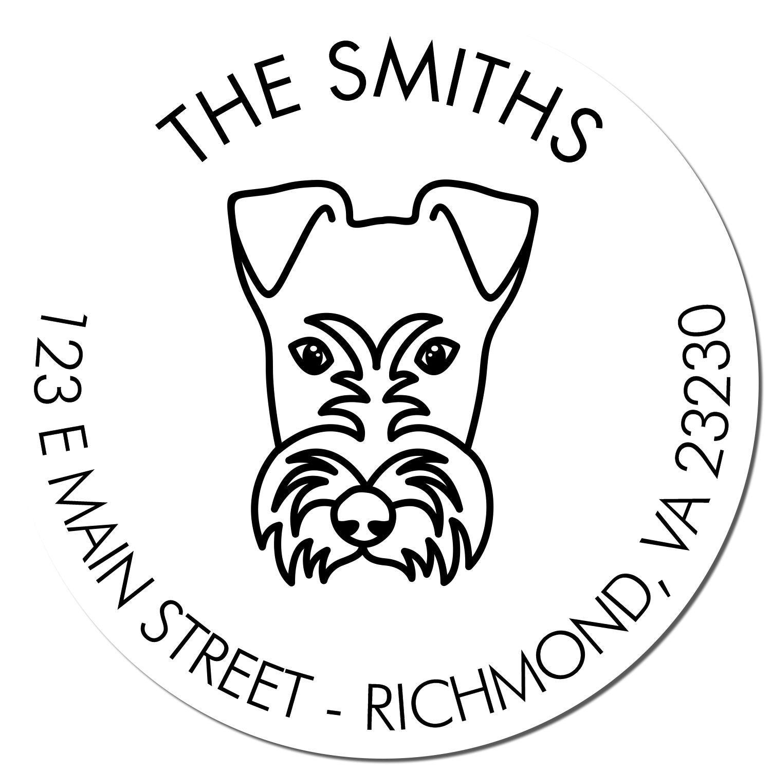 Wood Handle Fox Terrier Custom Made Address Stamp for Envelopes - Engineer Seal Stamps