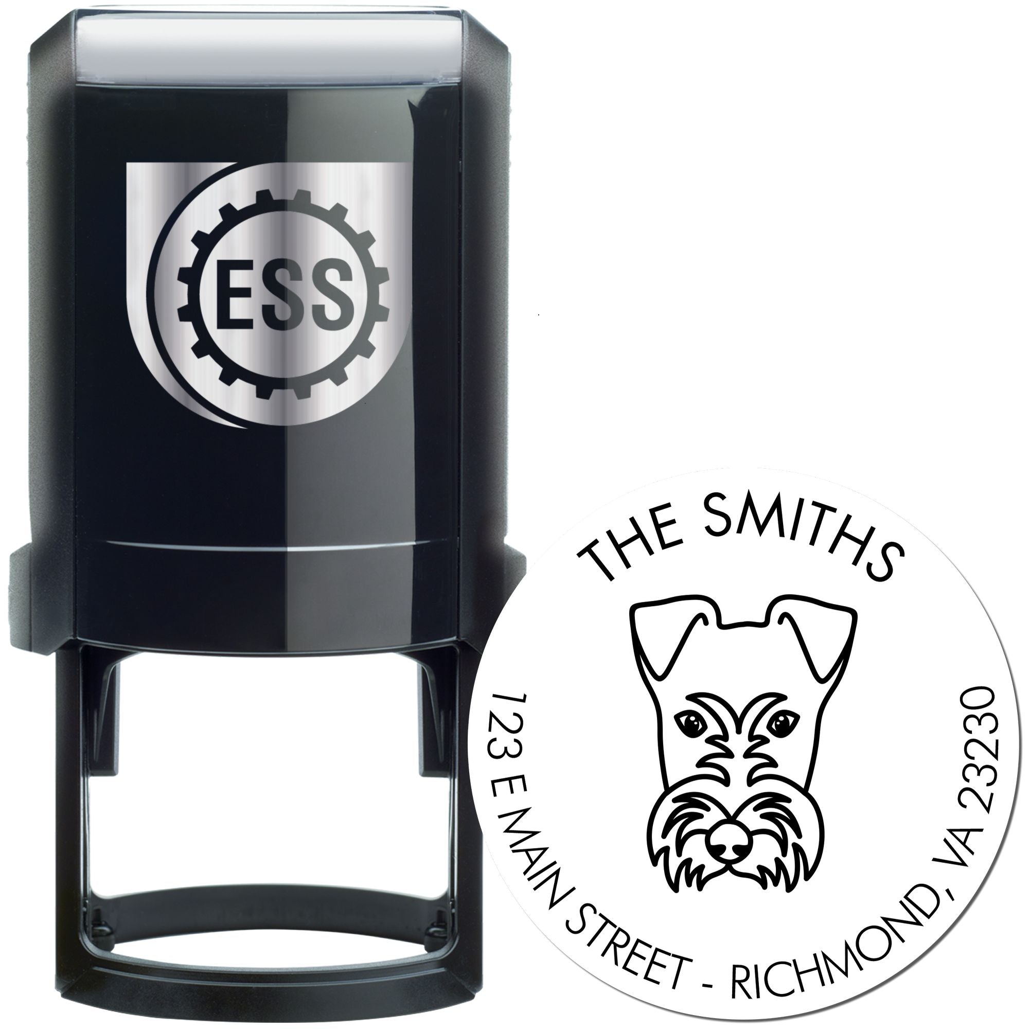 Self-Inking Fox Terrier Customized Home Address Stamper - Engineer Seal Stamps