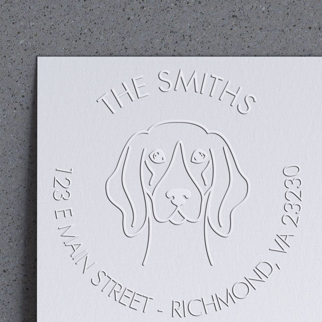 Personalizable Address Seal Soft Embosser with German Shorthaired Pointer Dog